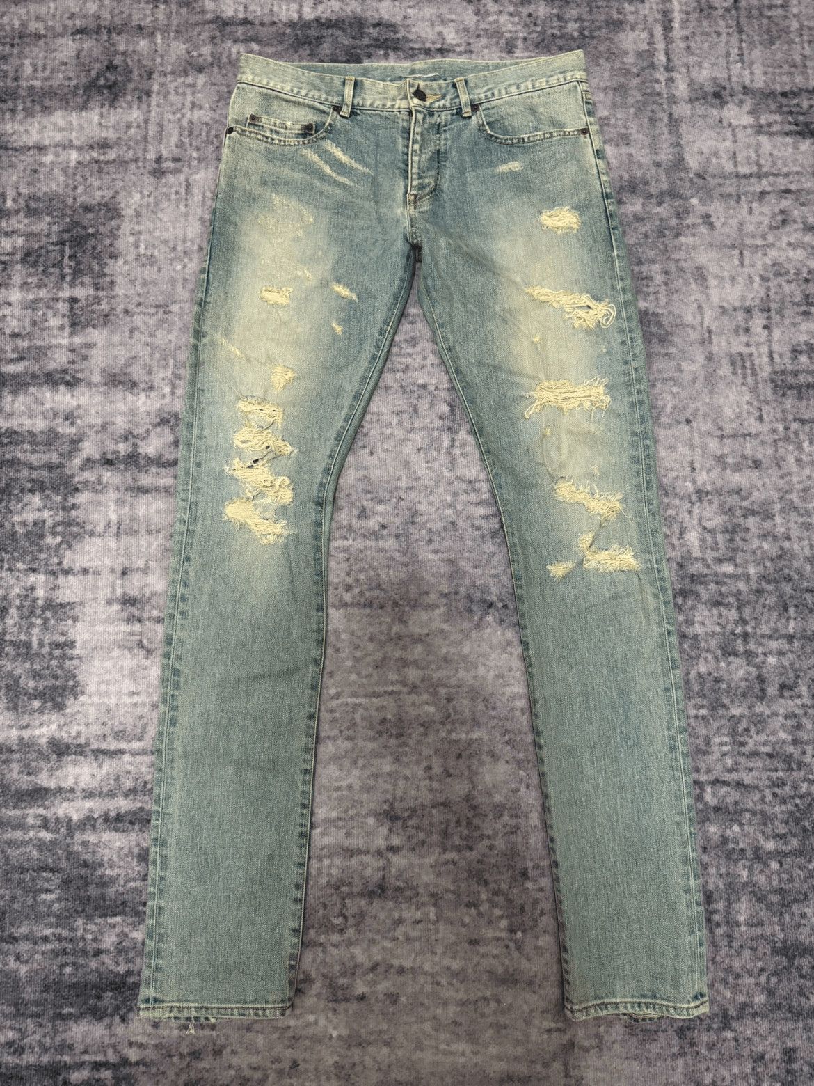 Saint Laurent Paris Saint Laurent Paris by Hedi 14SS Distressed D02 Denim Size US 32 / EU 48 - 1 Thumbnail