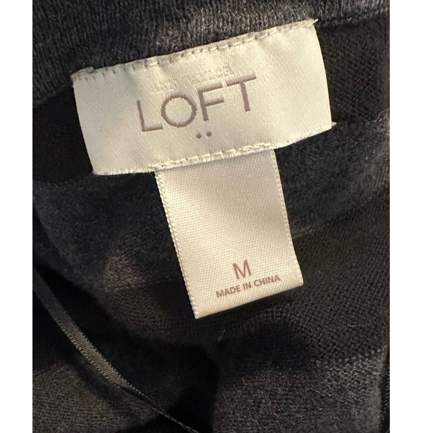Loft Loft gray black open front long sleeves cardigan size M Size M / US 6-8 / IT 42-44 - 3 Thumbnail