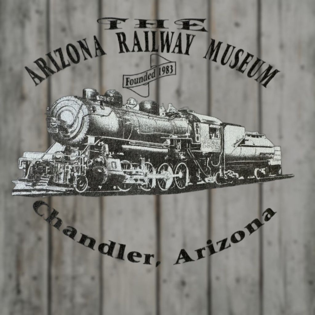 VINTAGE Arizona Railway Museum Shirt Mens Large Blue Train Graphic Chandler 80s USA