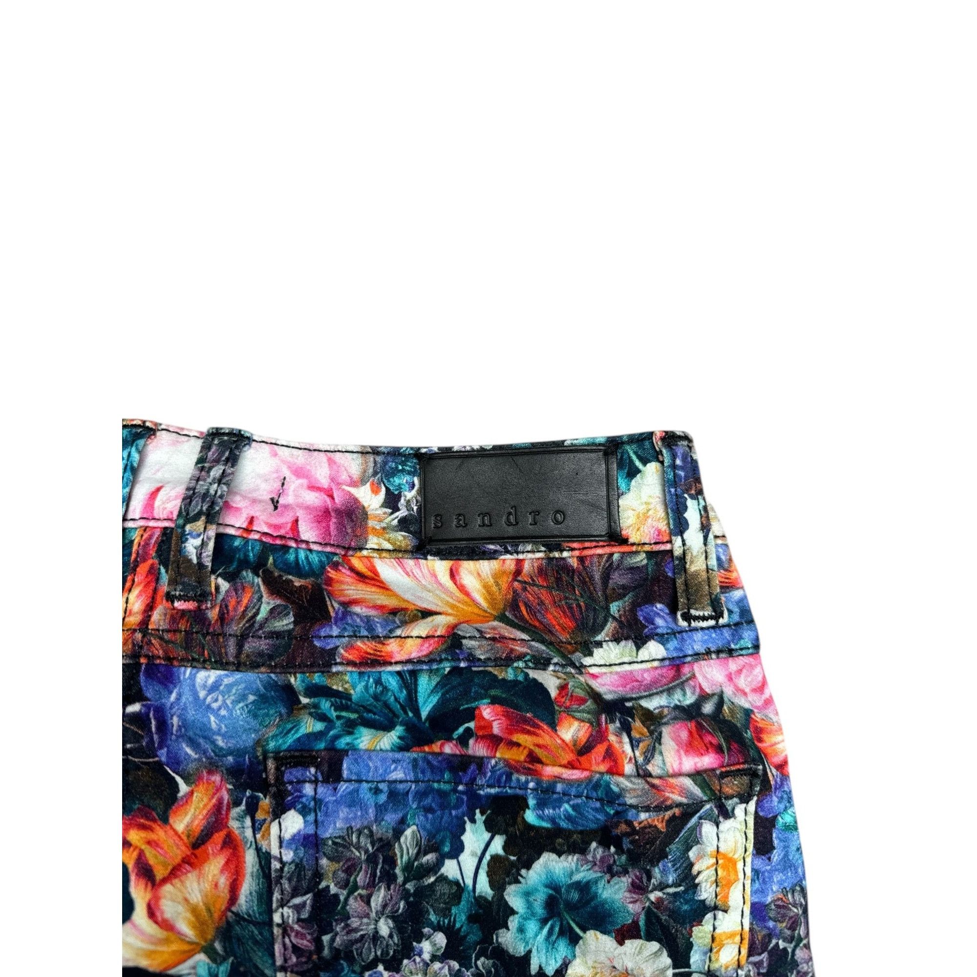 Sandro Floral Liberty Slim Fit Pants Size 24" / US 00 / IT 34 - 5 Thumbnail