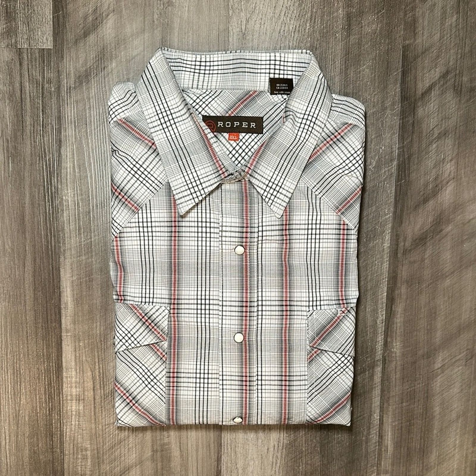 Roper Roper Western Plaid Long Sleeve Pearl Snap Button - 2XL Size US XXL / EU 58 / 5 - 1 Thumbnail