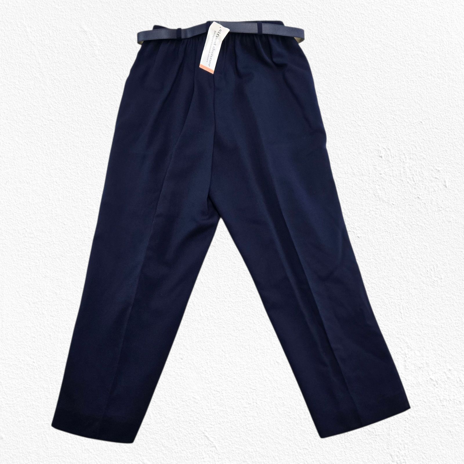 Vintage Vintage Navy Wool High Rise Belted Career Trousers Size 18 Size 40" / US 18 - 9 Thumbnail
