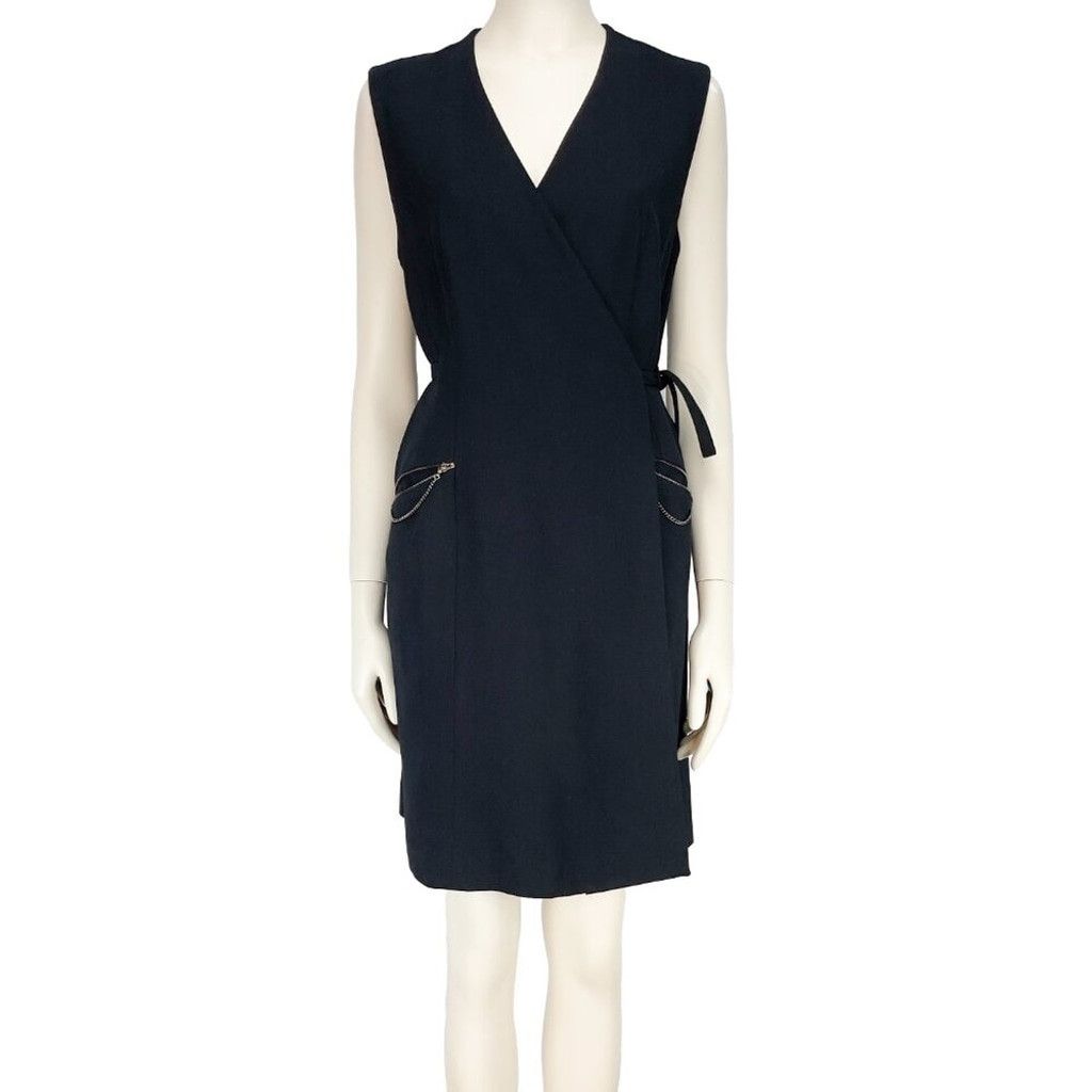 Other LIDA BADAY 100% Wool Adjustable Wrap Office Black Dress sz M Size M / US 6-8 / IT 42-44 - 3 Thumbnail