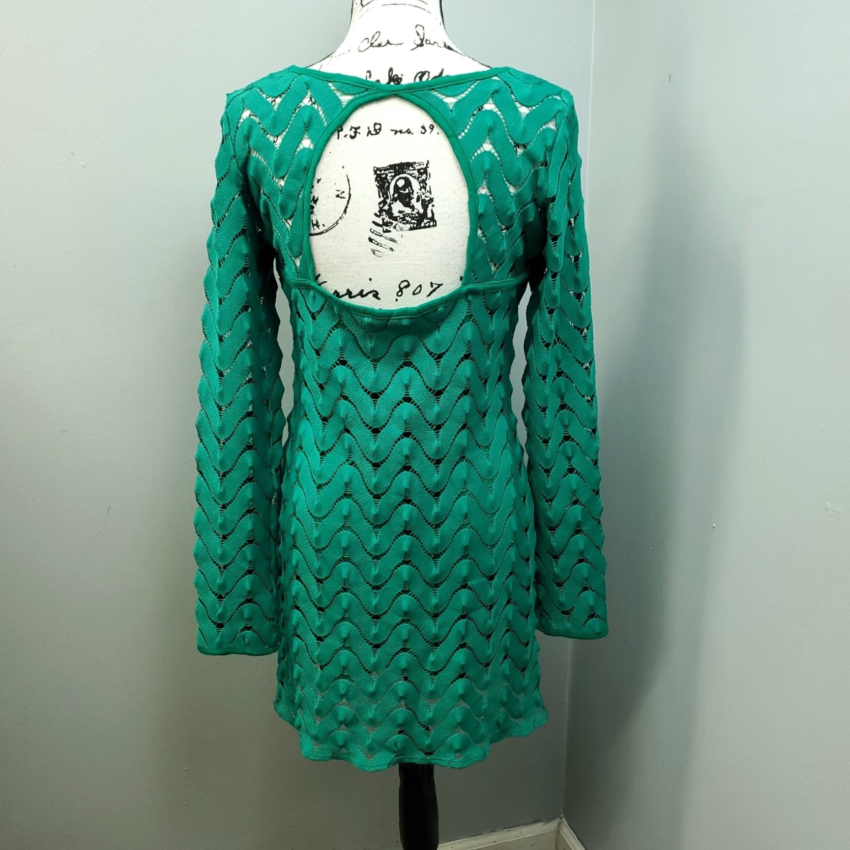 Free People Free People Shift Dress Womens M Green Lace Overlay Lined Pullover Size M / US 6-8 / IT 42-44 - 2 Thumbnail