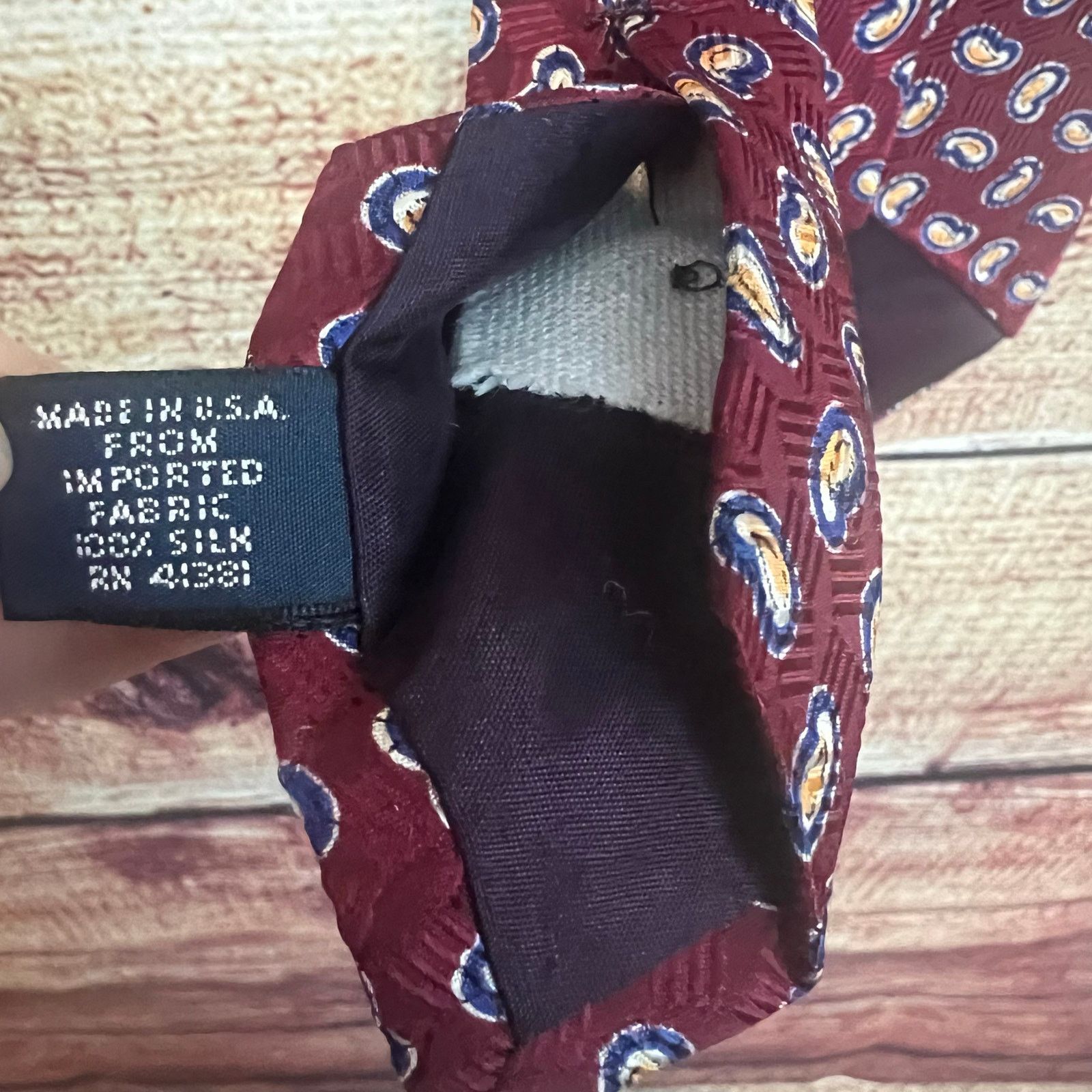 Polo Ralph Lauren Polo Ralph Lauren 100% Silk Neck Tie Handmade Paisley Red Size ONE SIZE - 3 Thumbnail