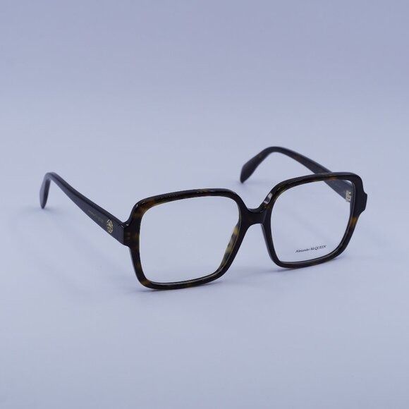 Alexander McQueen Alexander McQueen AM0286O 002 Eyeglasses Havana 55mm Square Size ONE SIZE - 1 Thumbnail