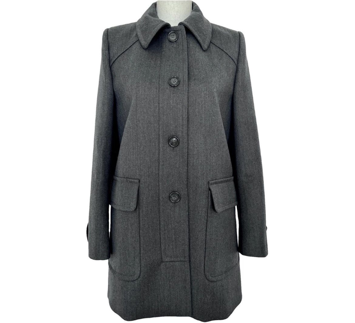 Miu Miu Miu Miu Wool Coat - Grey Size L / US 10 / IT 46 - 1 Thumbnail