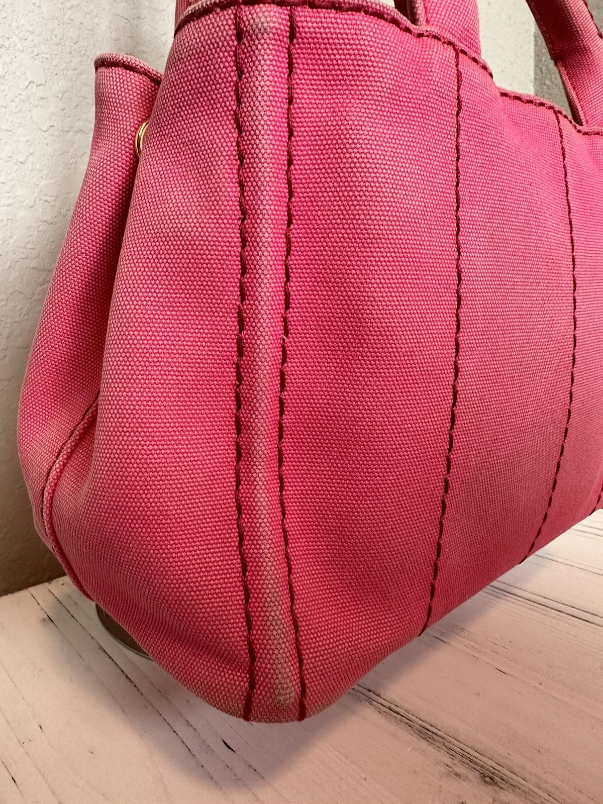 Prada Pink Prada Canapa Tote With Strap Size ONE SIZE - 14 Thumbnail