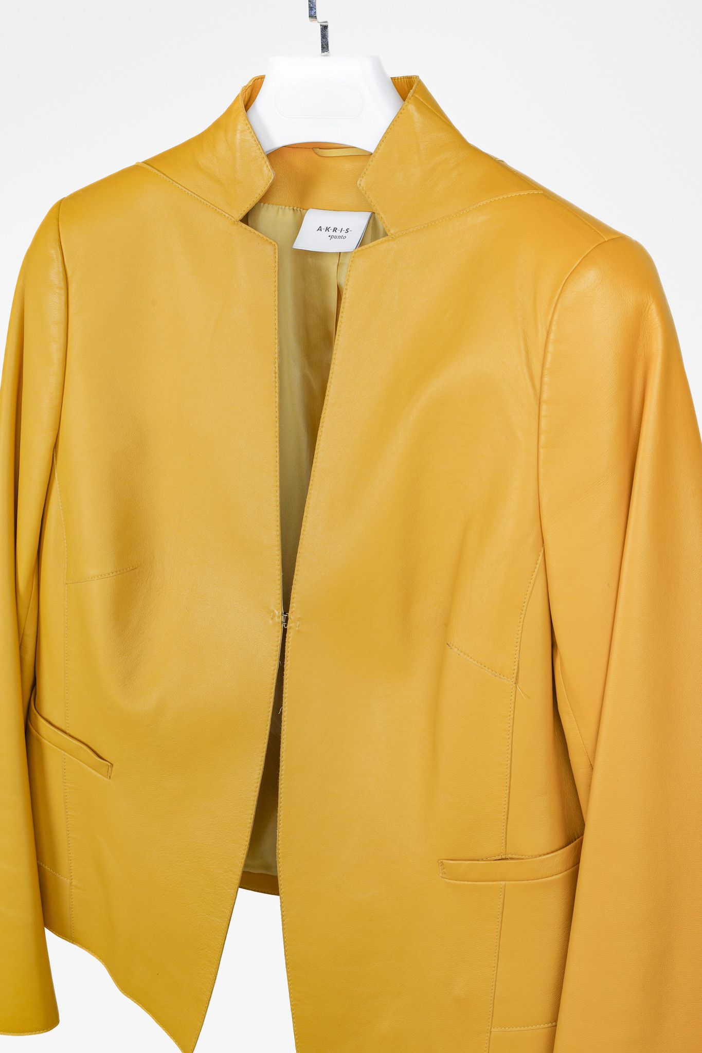 Akris Akris Yellow Lambskin Leather Blazer Jacket Size L / US 10 / IT 46 - 3 Thumbnail