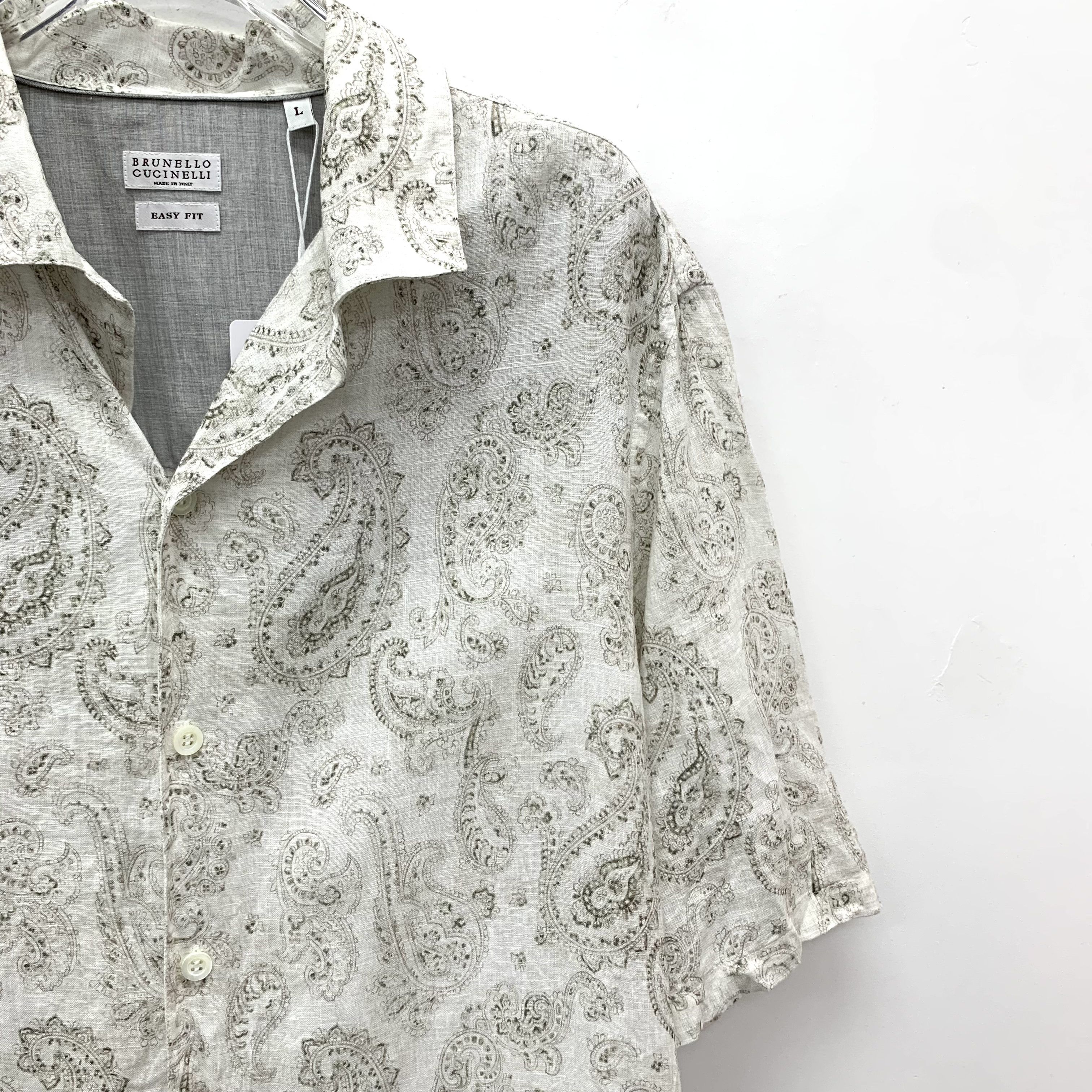 Brunello Cucinelli Brunello Cucinelli Floral Linen Shirt Colorblock (L) Size US L / EU 52-54 / 3 - 3 Thumbnail