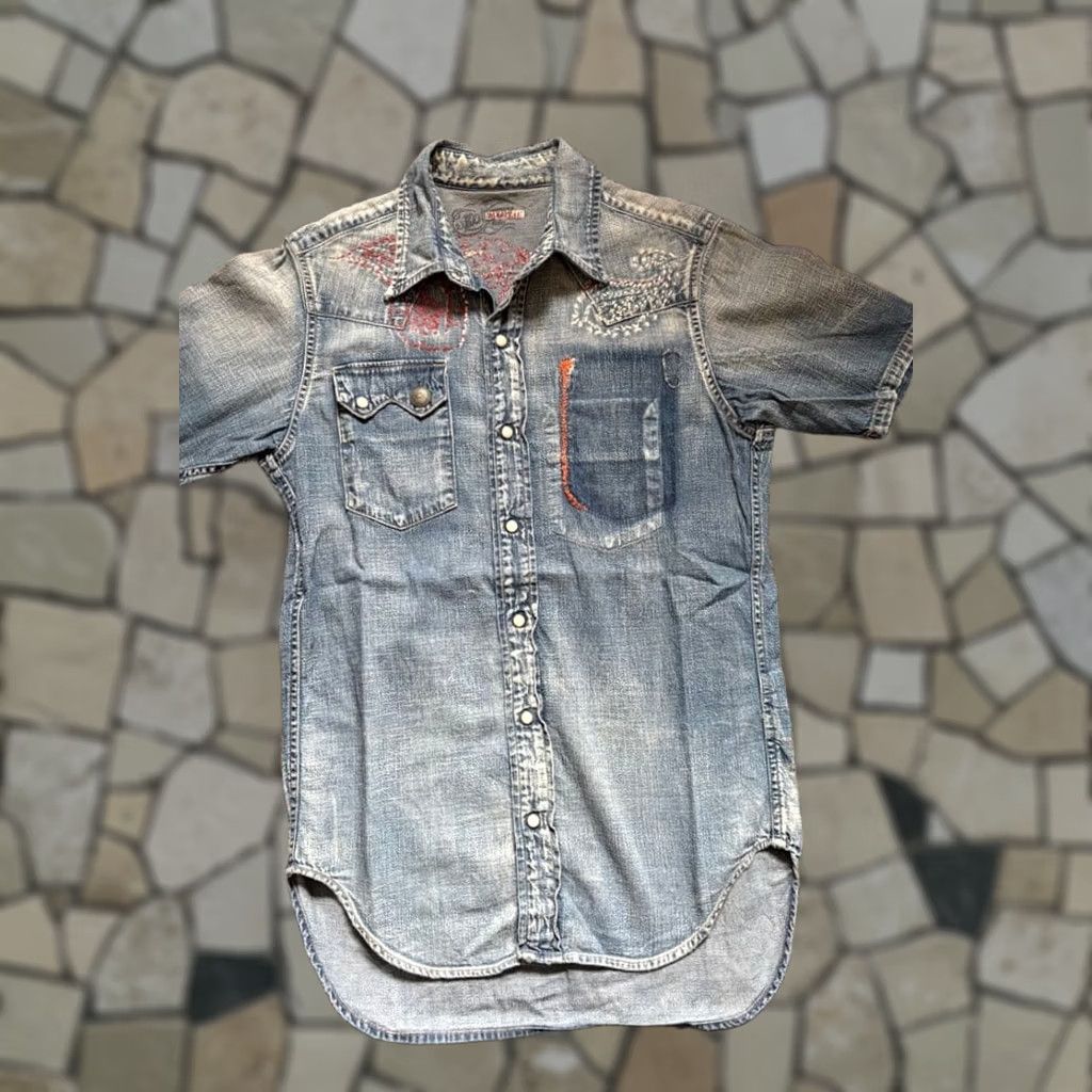 Kapital × Kapital Kountry Kapital Kountry Bone Skeleton Denim Tee