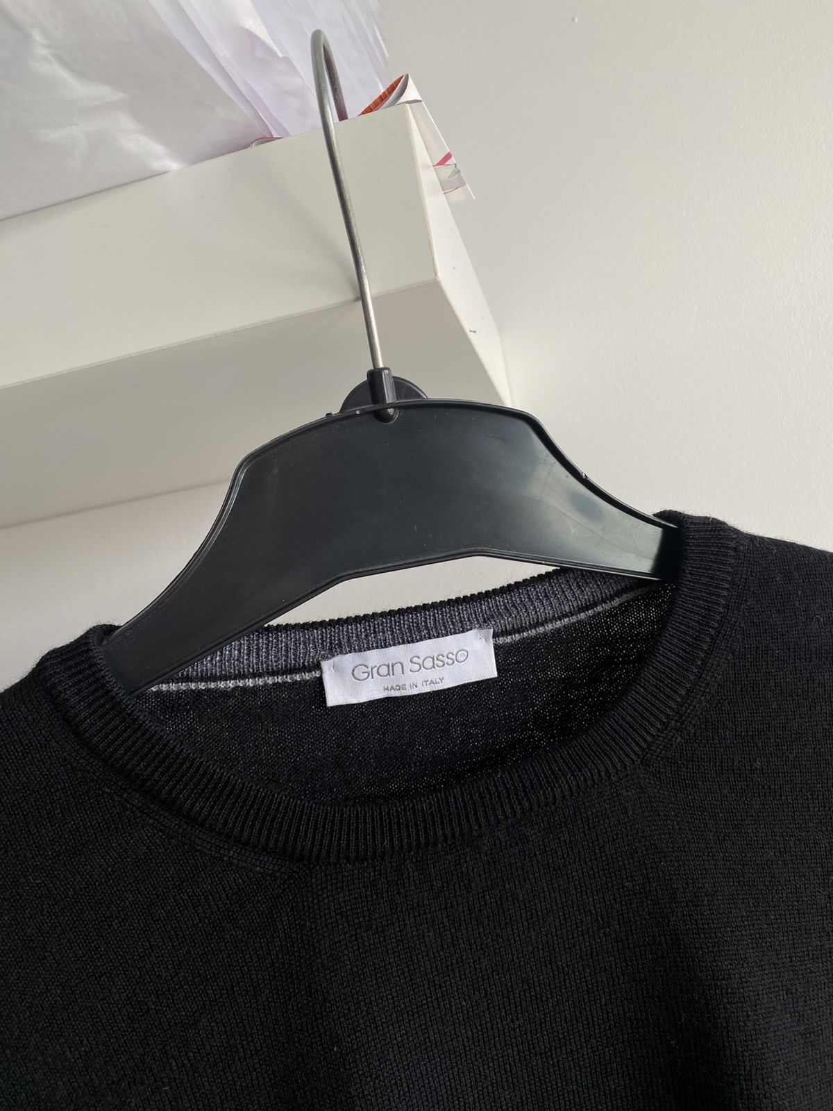 Gran Sasso Gran Sasso Virgin Wool Black Knit Sweater luxury designer Size US L / EU 52-54 / 3 - 3 Thumbnail