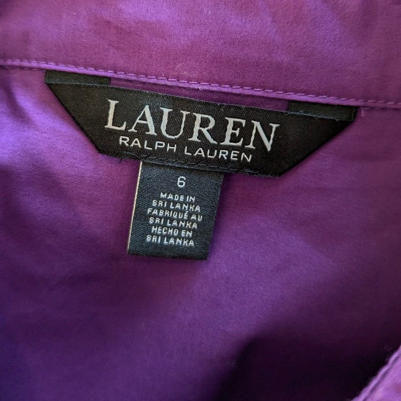 Lauren Ralph Lauren Lauren Ralph Lauren Pleated Purple Button Up Top Sz 6 Size M / US 6-8 / IT 42-44 - 5 Thumbnail