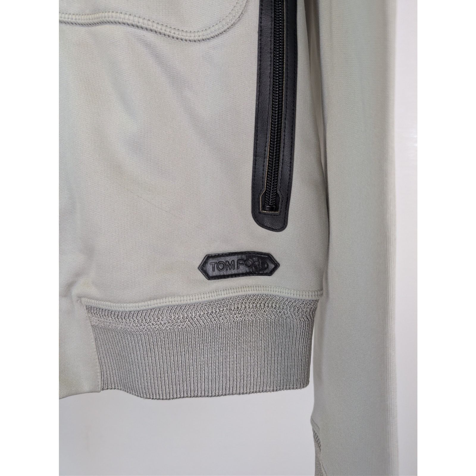 Tom Ford o1rshd1 CC20 zip-up jacket with leather trims in Grey Size US M / EU 48-50 / 2 - 5 Thumbnail