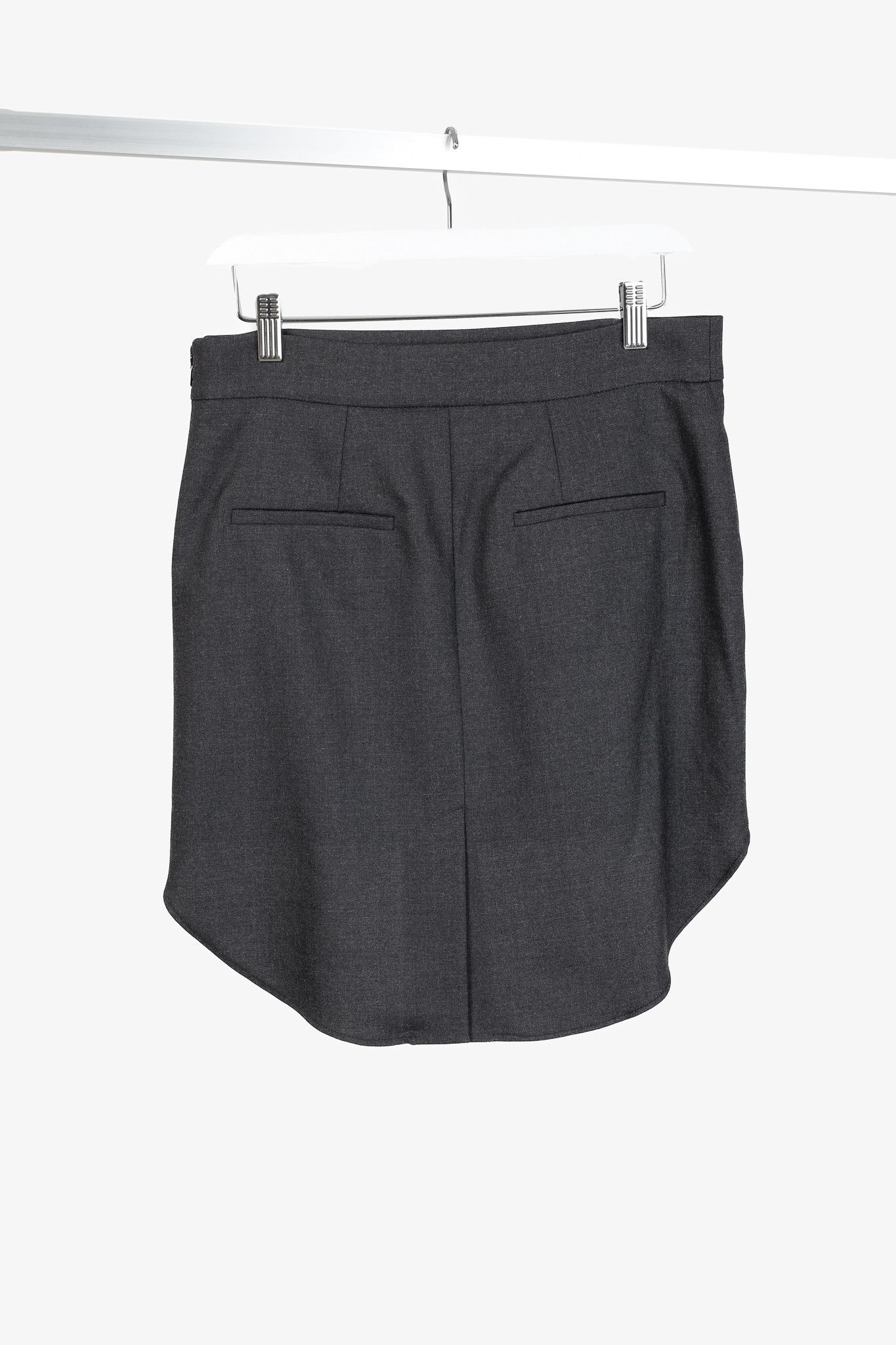 Brunello Cucinelli Brunello Cucinello Grey Wool Layered Fish-Tail Mini Skirt Size 27" / US 4 / IT 40 - 3 Thumbnail
