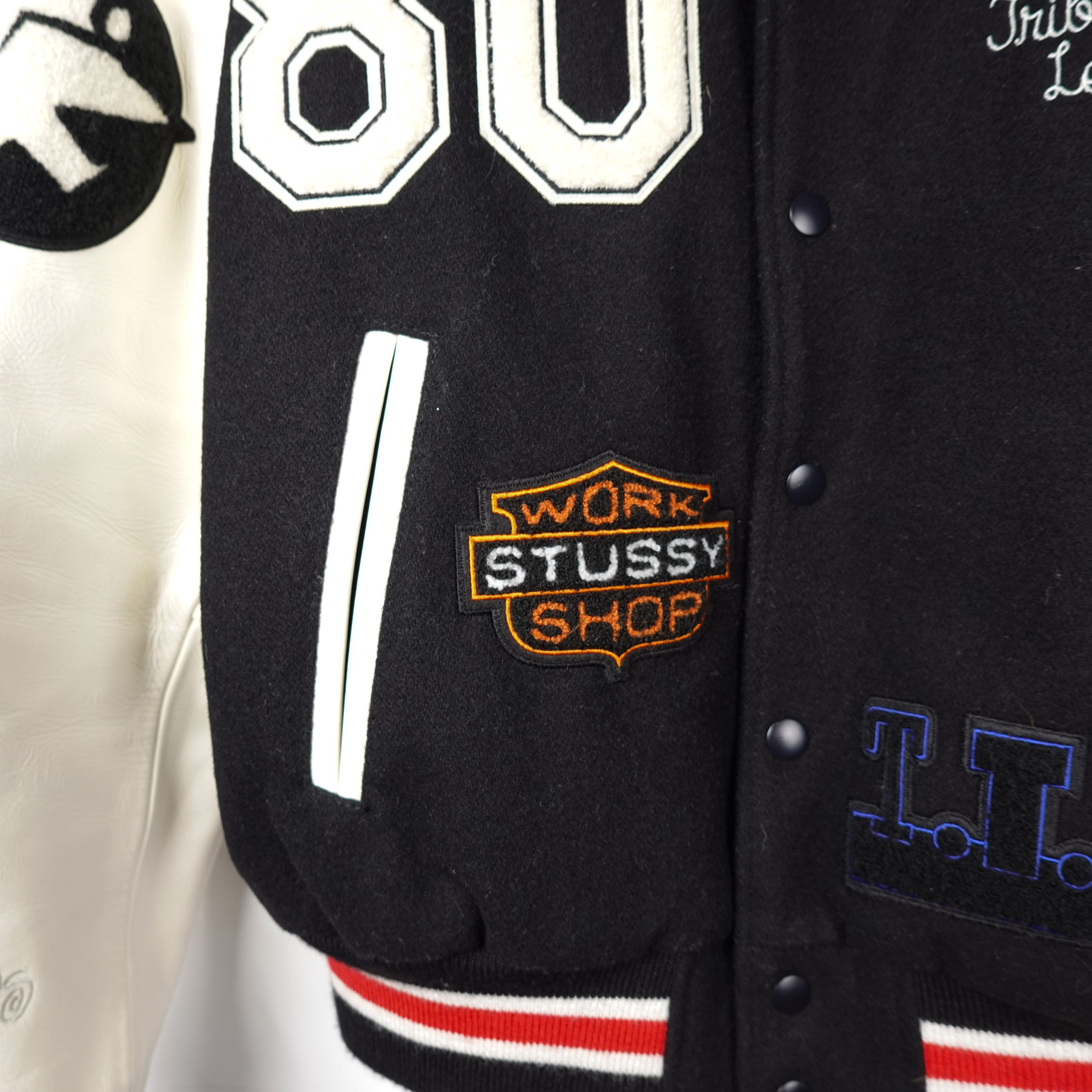 DENIM TEARS × Our Legacy × Stussy Stussy Denim Tears Our Legacy TTL Varsity Jacket - Size S Size US S / EU 44-46 / 1 - 7 Thumbnail
