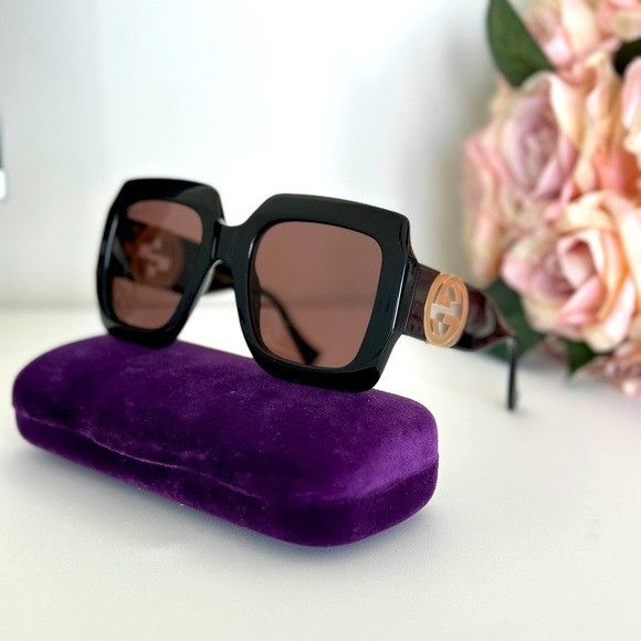image of New Gucci Gg1022S - 005 Oversized Sunglasses in Black, Women's