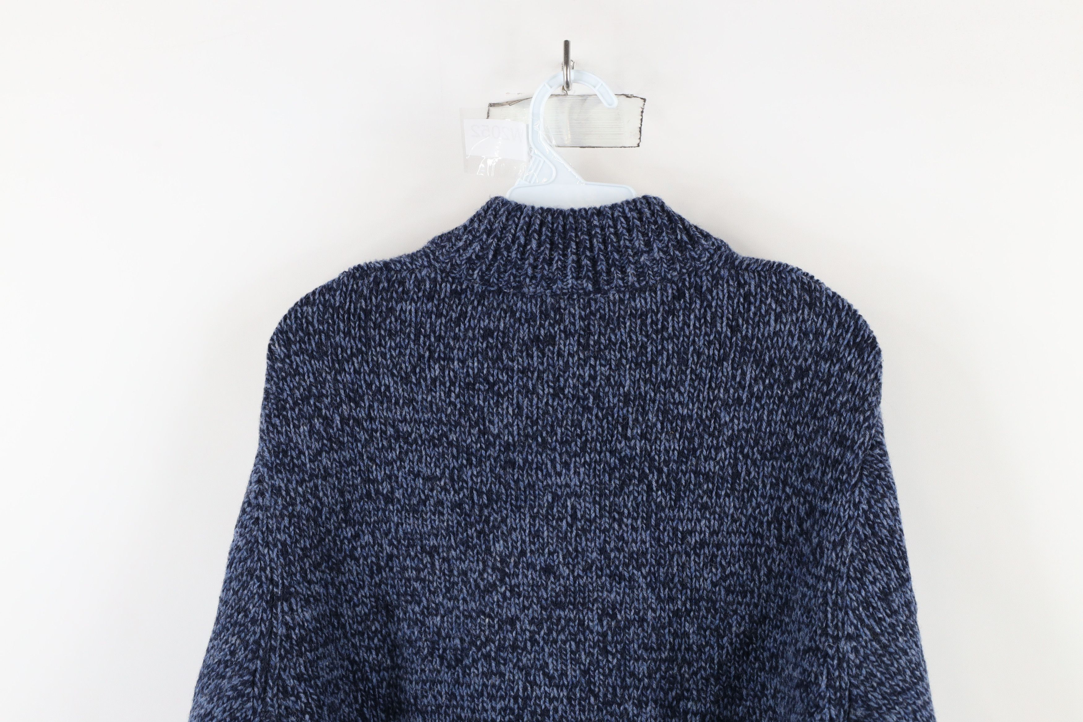 L.L. Bean Vintage 90s LL Bean Lambswool Henley Sweater Heather Blue Size US M / EU 48-50 / 2 - 8 Thumbnail