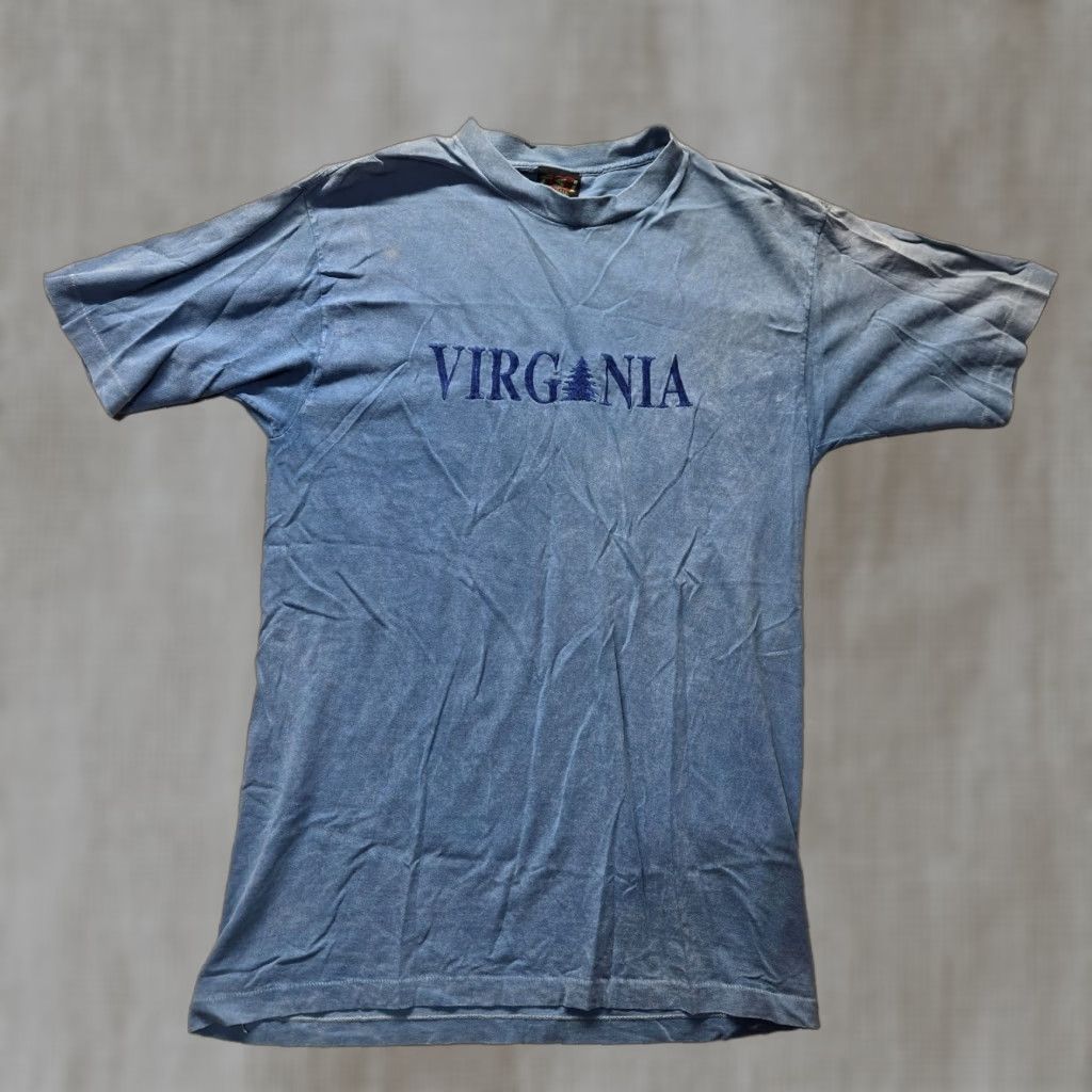 Vintage Virginia VA Embroidered Blue Tee Shirt Short Sleeve Men L Large Size US L / EU 52-54 / 3 - 1 Thumbnail