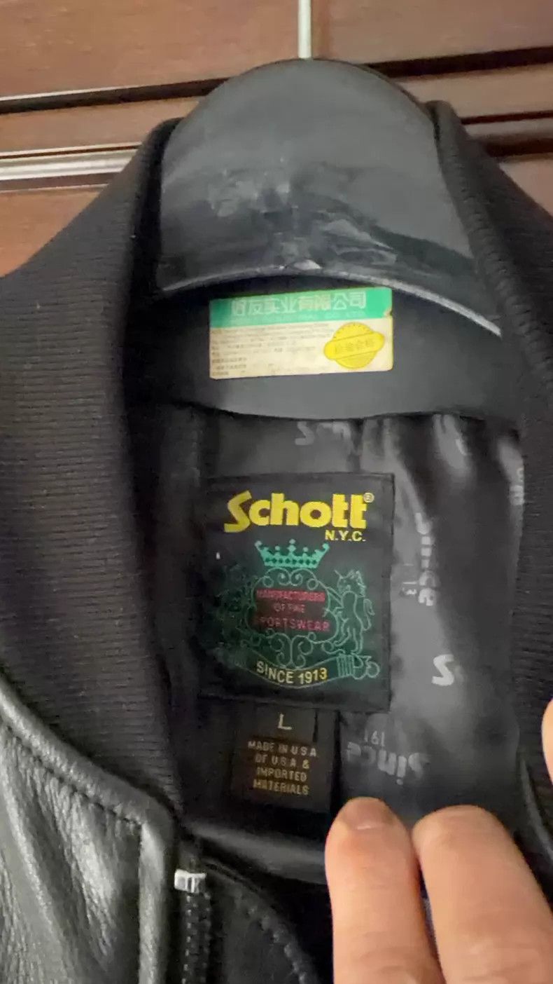Schott Schott Black pebbled cowhide jacket Size US L / EU 52-54 / 3 - 3 Thumbnail