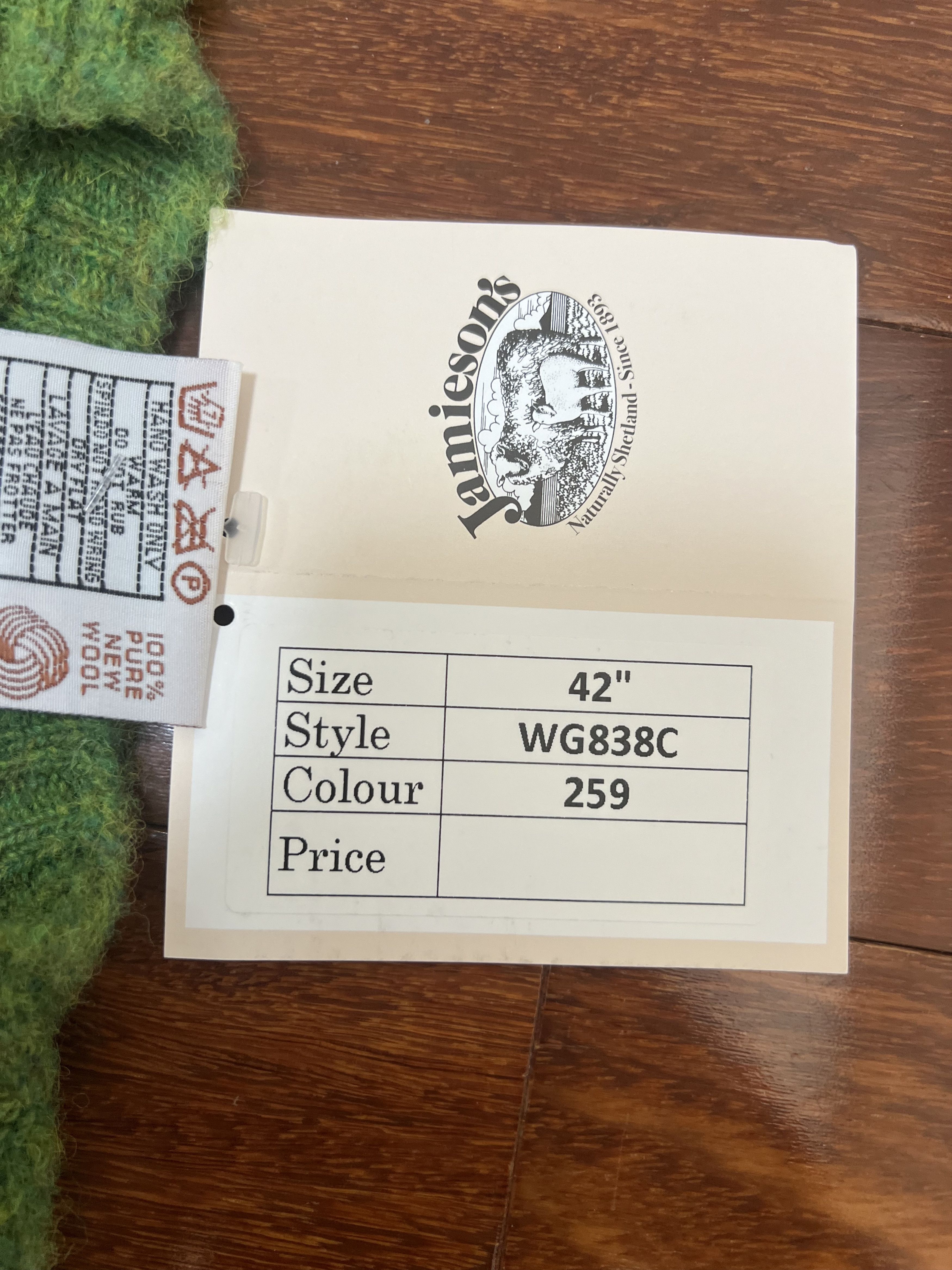 Jamiesons Of Shetland 💚 JAMIESON'S OF SHETLAND BRUSHED CREW KNIT Leprechaun Size US L / EU 52-54 / 3 - 10 Thumbnail