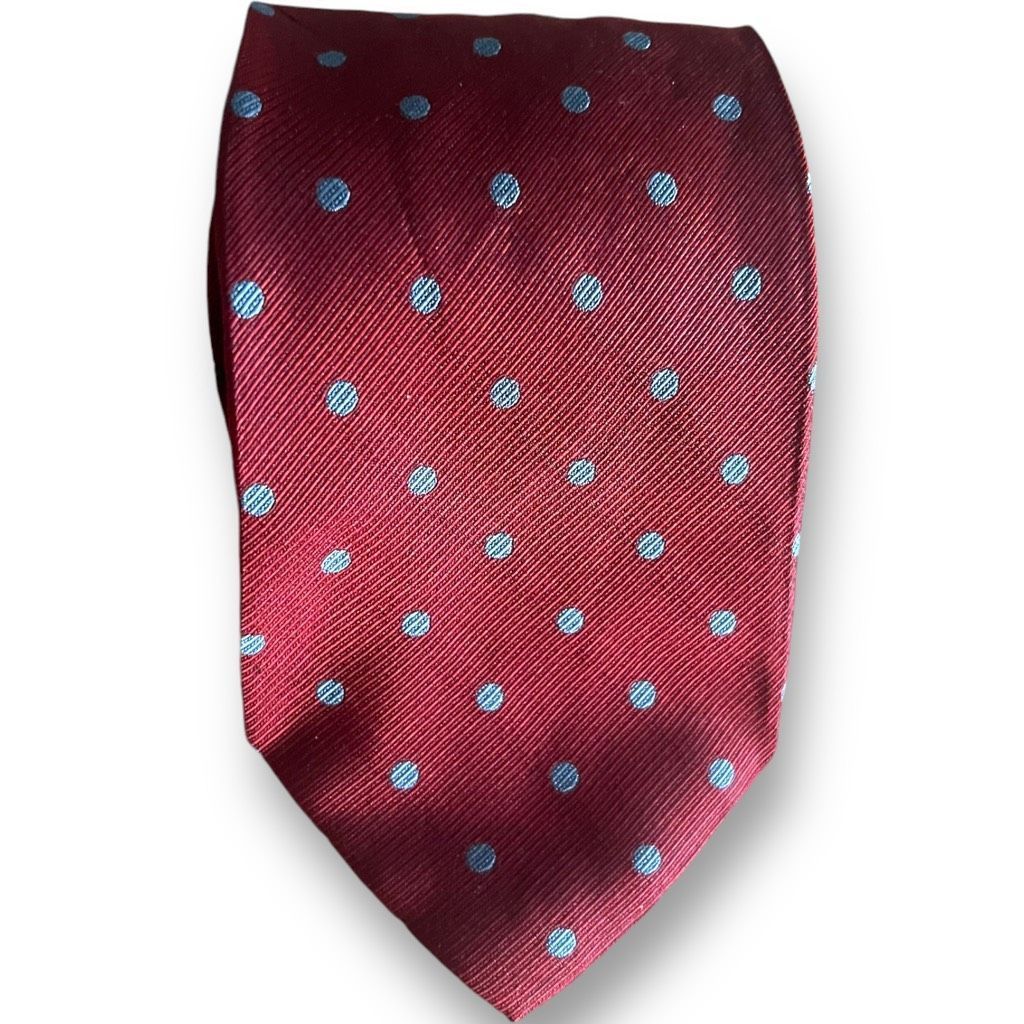 Armani Collezioni Armani Collezioni Men's Silk Necktie 3.75” Wide Red Gray Pol Size ONE SIZE - 1 Thumbnail