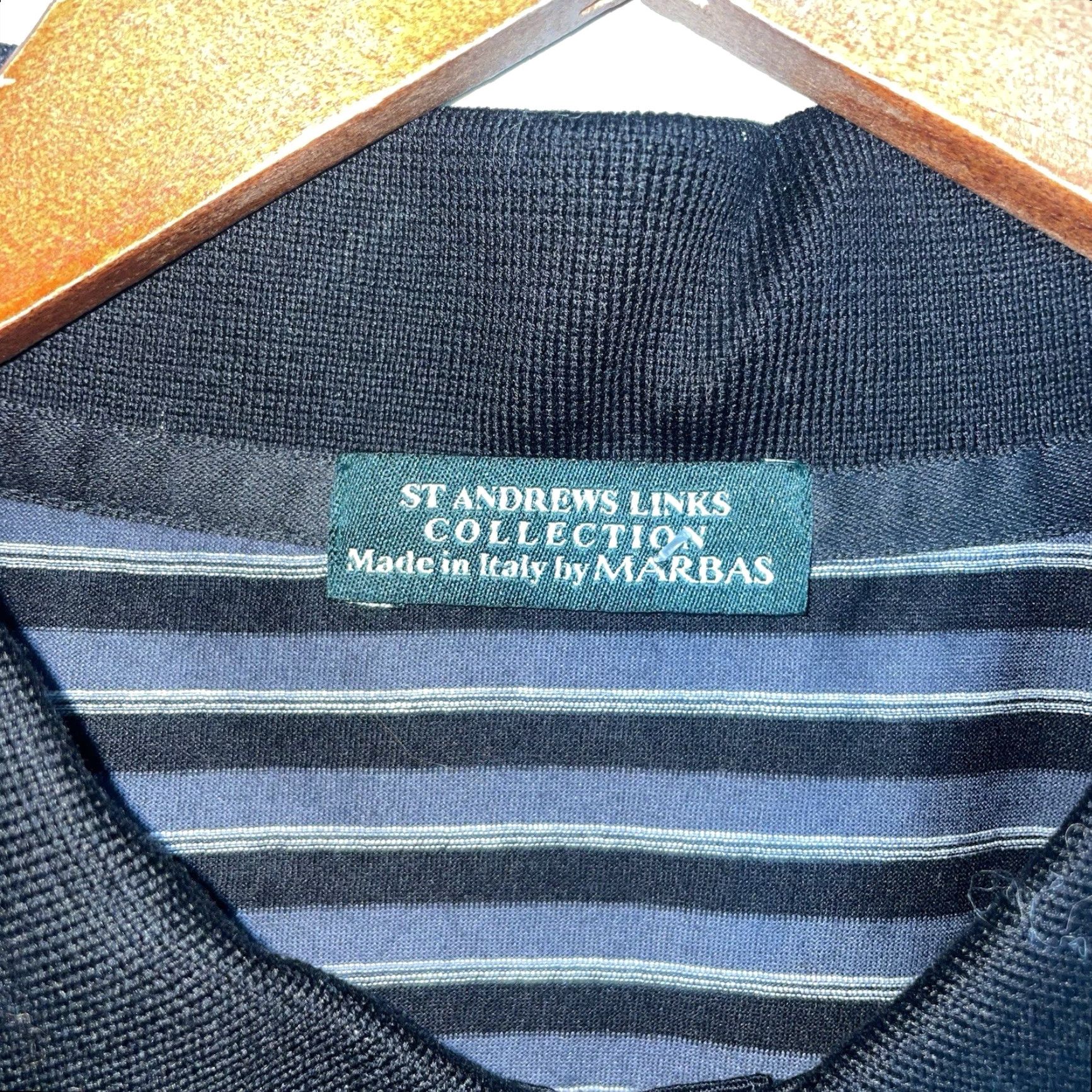 Vintage St Andrews Links Polo Shirt Striped Black Mens XL Size Size US XL / EU 56 / 4 - 4 Thumbnail