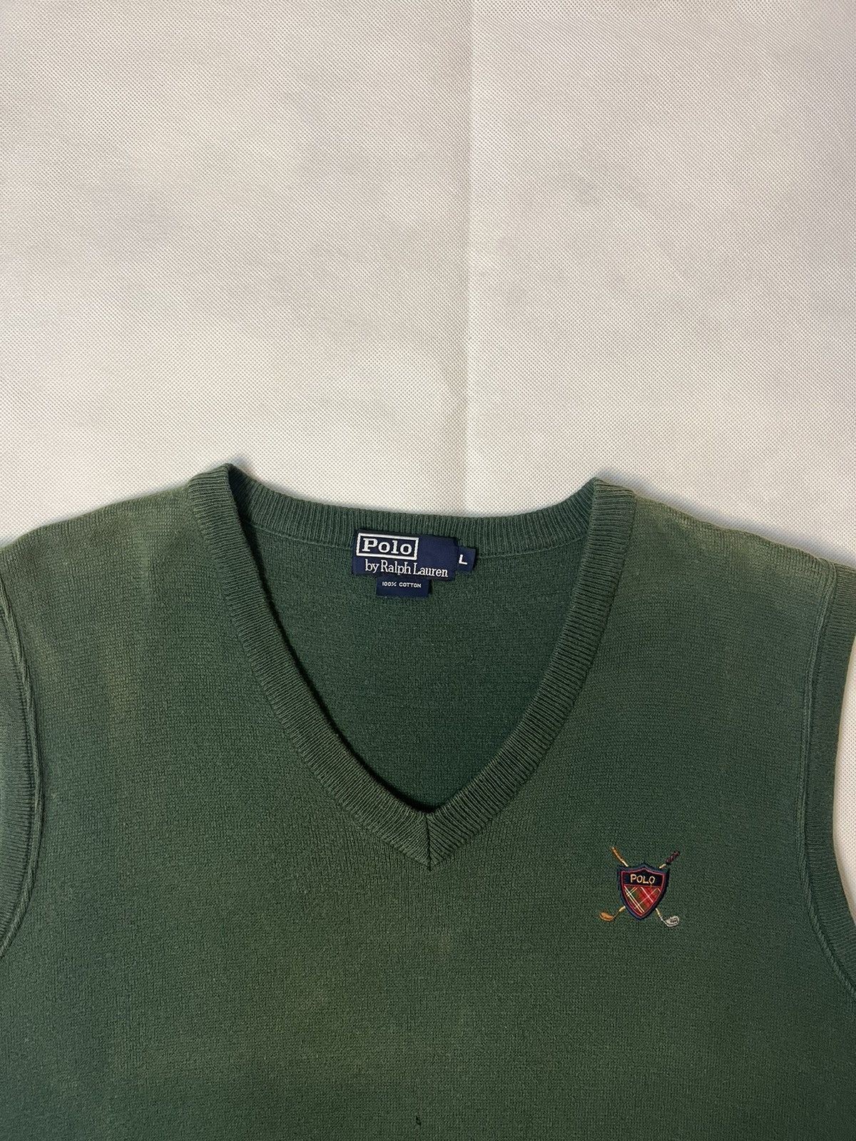 Polo Ralph Lauren Vintage 90's Polo Ralph Lauren Cotton Sweater Knit Vest Size US L / EU 52-54 / 3 - 2 Thumbnail