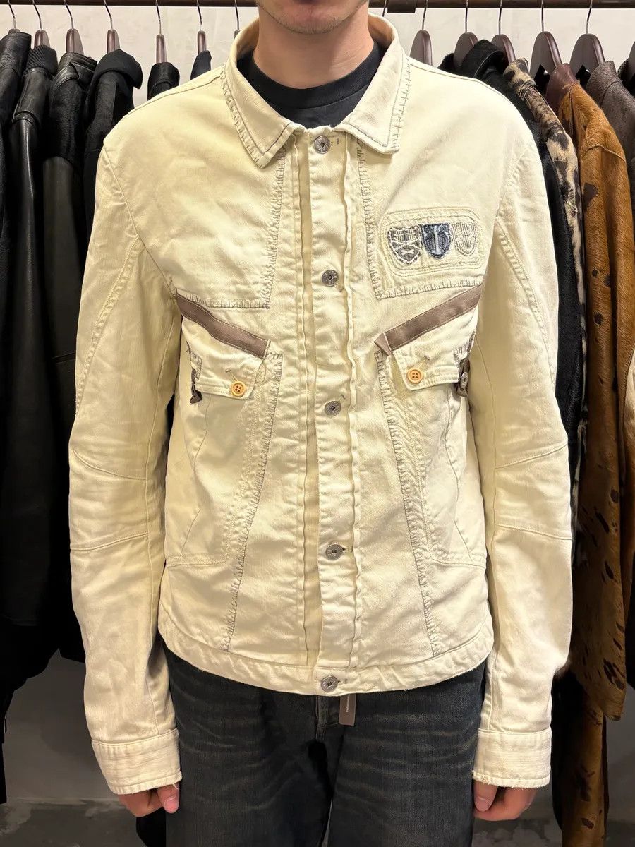 Marithe + Francois Girbaud × Vintage 2000s Marithé + François Girbaud White Signature Light Jacket Size US S / EU 44-46 / 1 - 2 Thumbnail