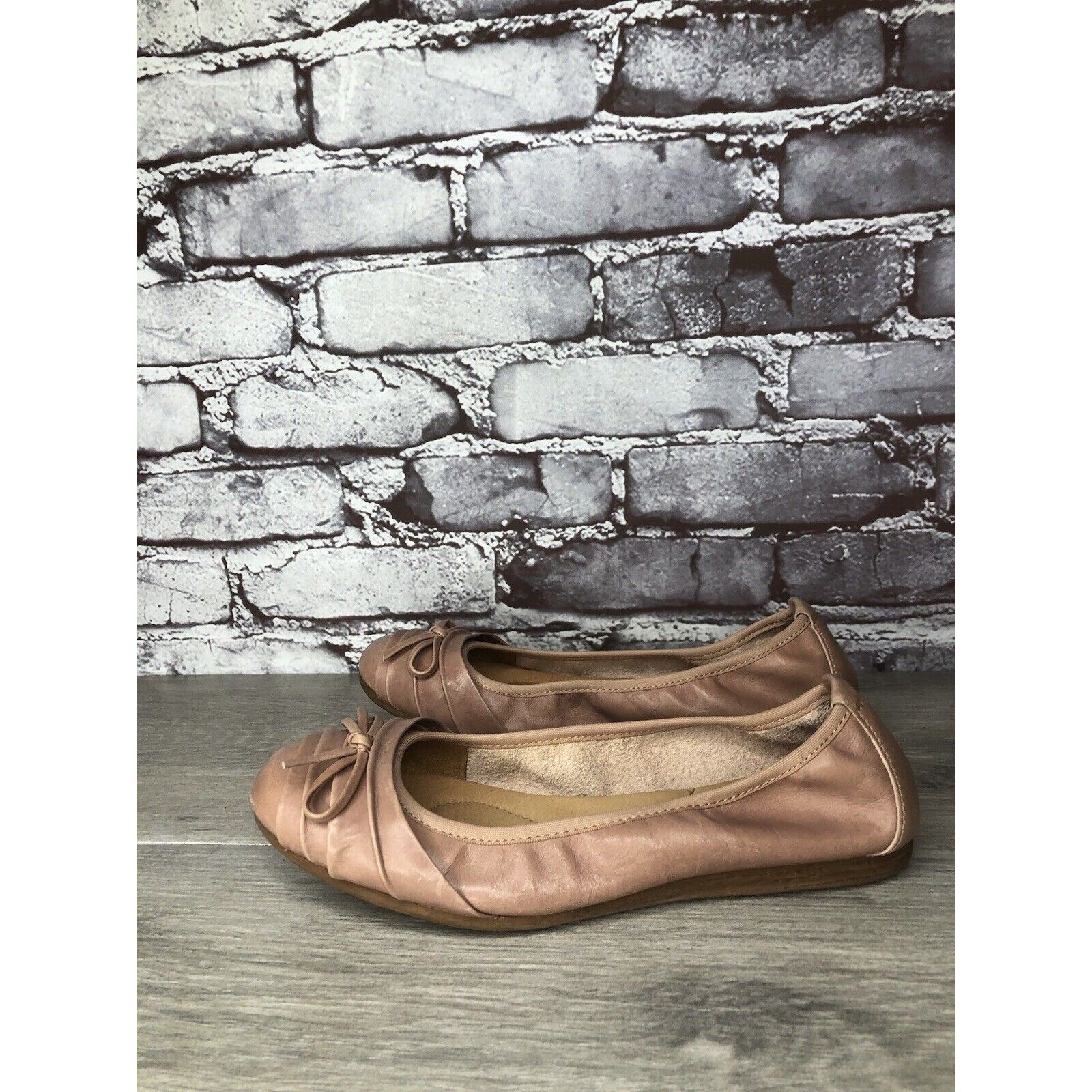 Born Born Footwear Dusty Pink Leather Casual Bow Ballet Flats Wom Size US 6.5 / IT 36.5 - 21 Thumbnail