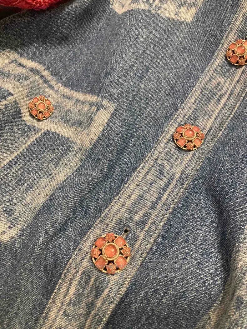 Chanel Chanel Chair Series Pink Blue Denim Knitted Coat Size XS / US 0-2 / IT 36-38 - 6 Thumbnail