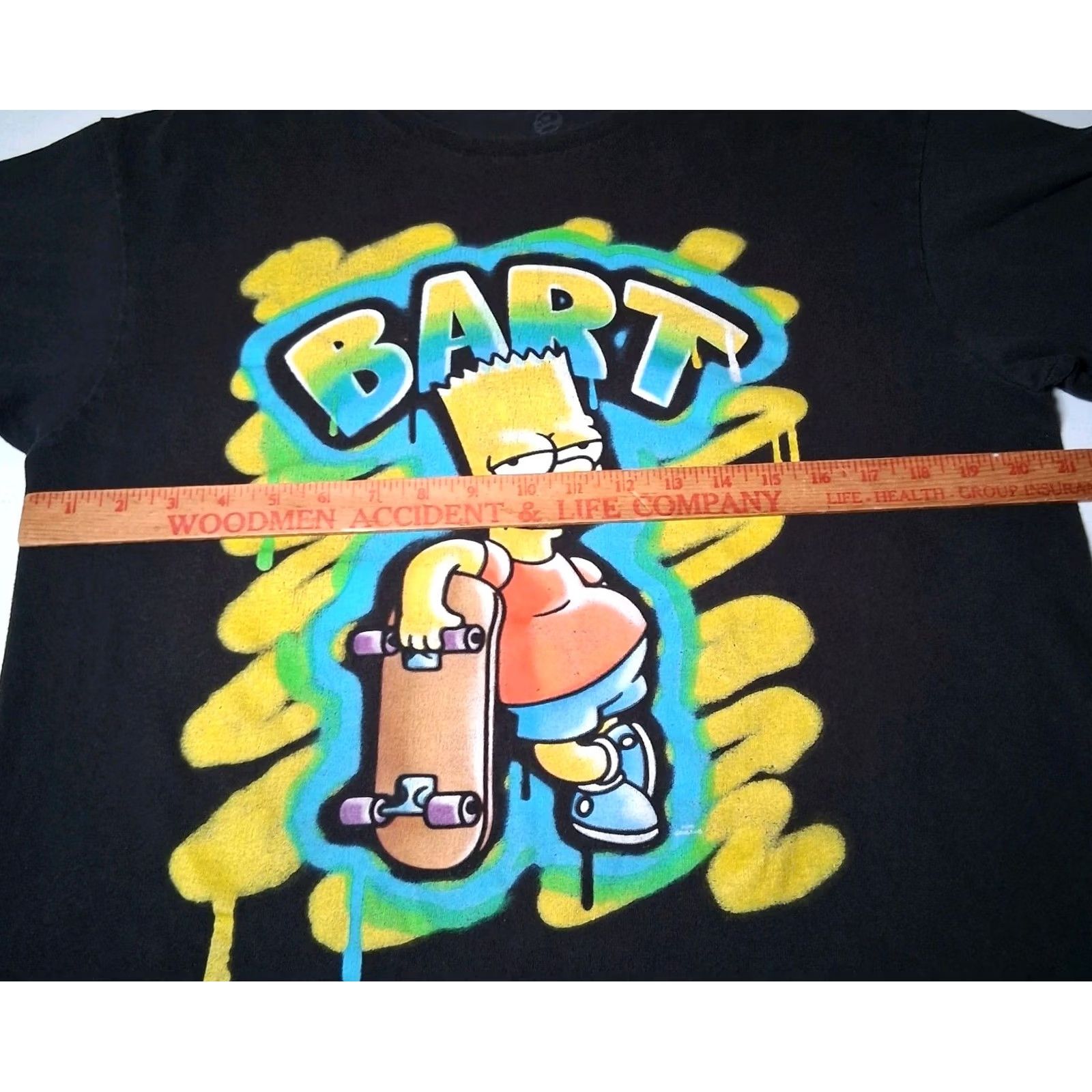 Vintage The Simpsons Bart Simpson Shirt Large Graphic Skateboard TV Show Cartoon Men L Black Cotton Blend Knit Crew Neck Short Sleeve Graphic Size US L / EU 52-54 / 3 - 4 Thumbnail
