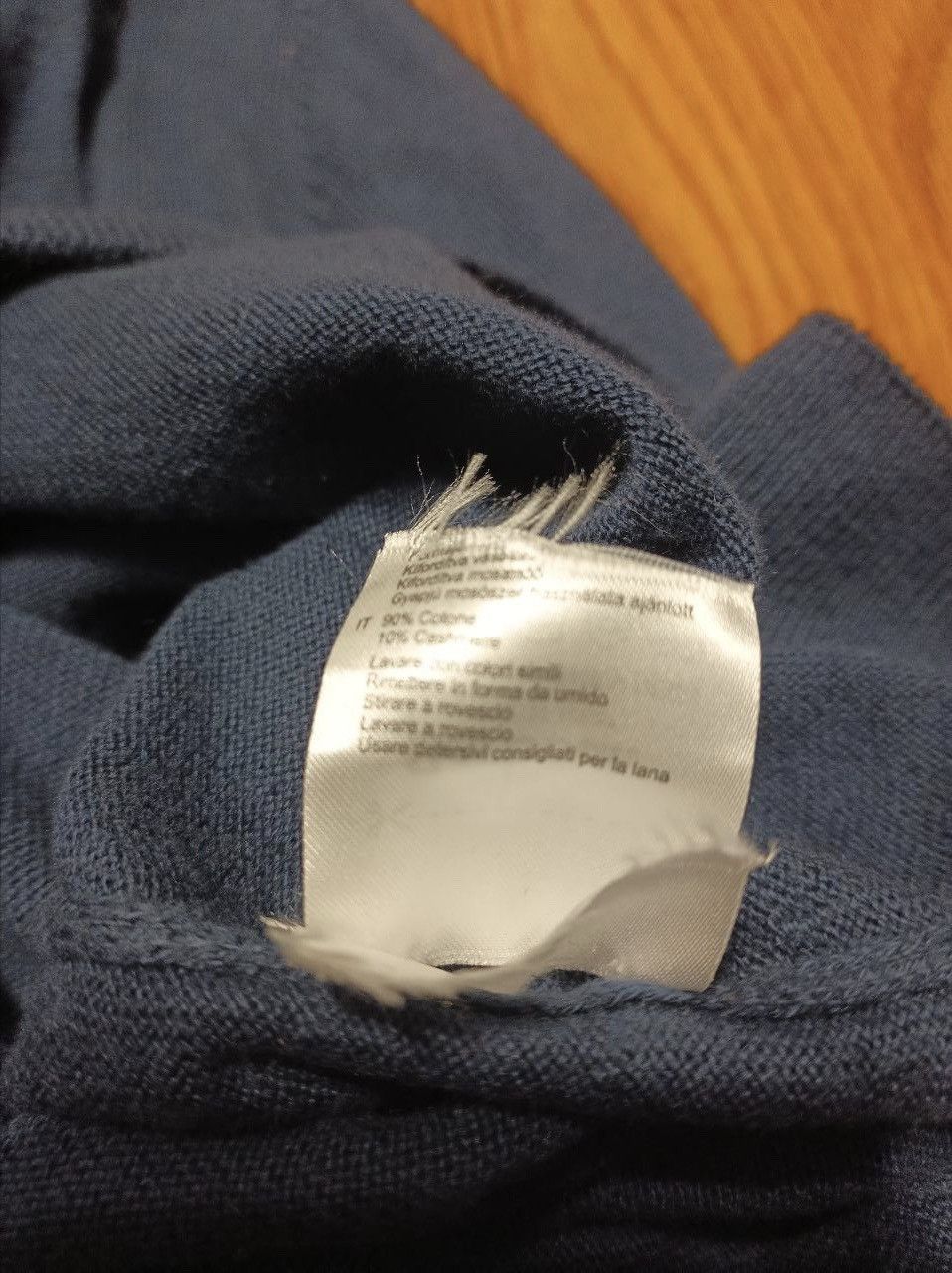 Barbour BARBOUR Blue Cotton Cashmere V Neck Jumper UK 16/ L Size US L / EU 52-54 / 3 - 8 Thumbnail