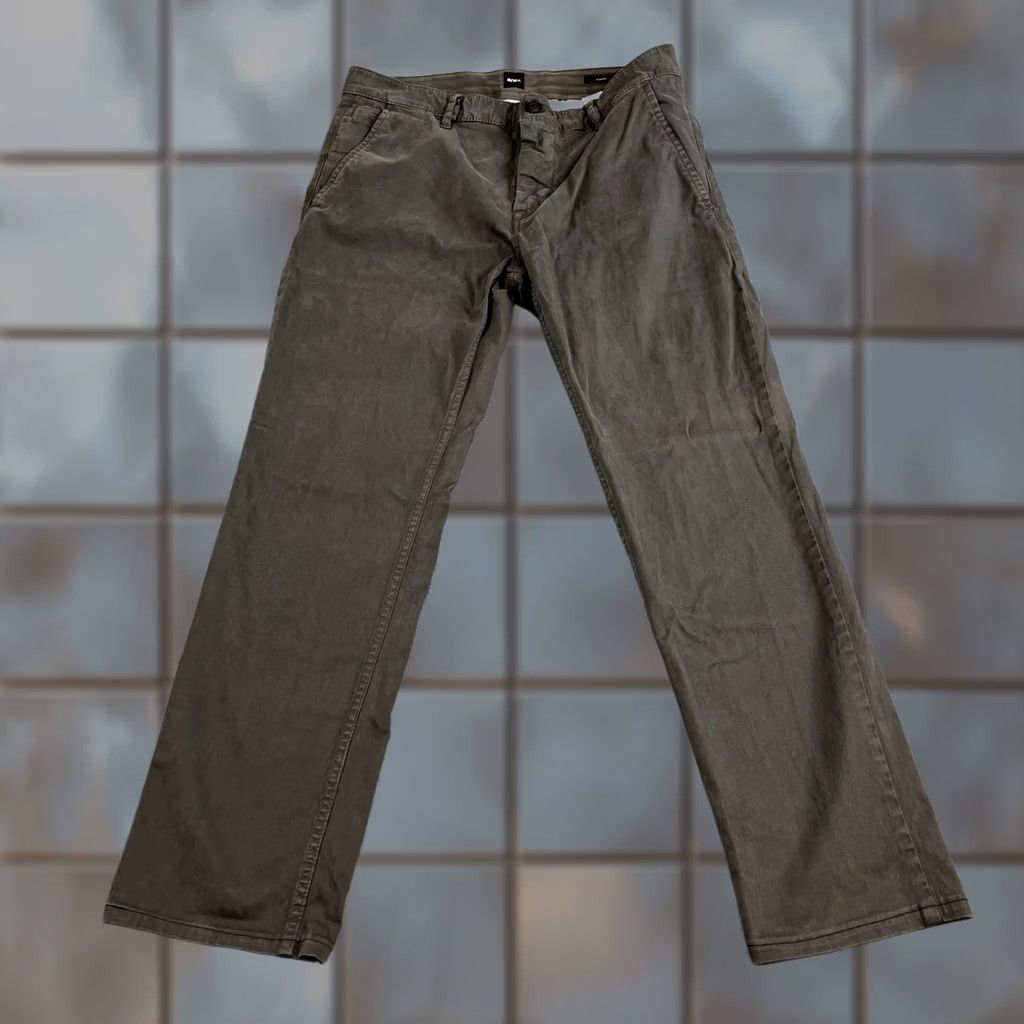 Vintage Hugo Boss Mens Chino Trousers Pants Slim Tapered Fit 32 Grey Stretch Preppy Size US 32 / EU 48 - 1 Thumbnail