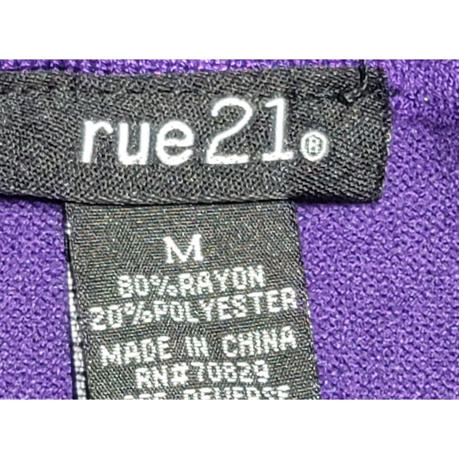 rue21 Rue 21 Purple Deep V Neck Drawstring Hoodie Sweater Medium Size M / US 6-8 / IT 42-44 - 4 Thumbnail