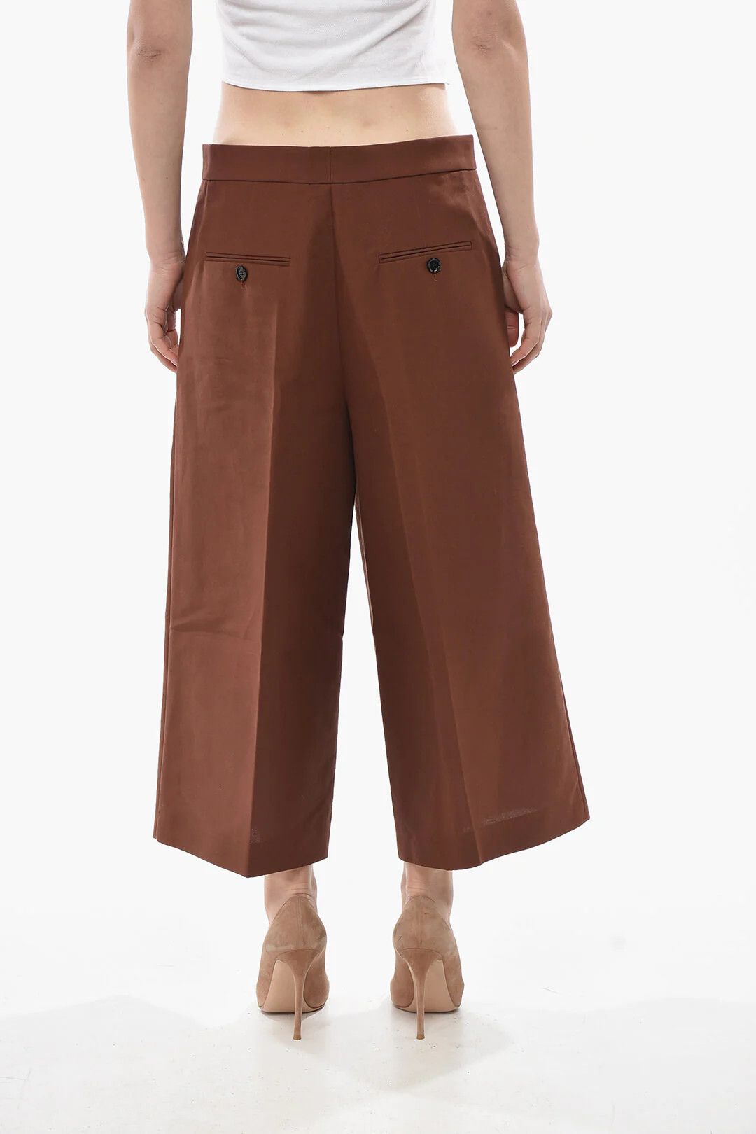 Marni og1mm0326 Cotton Gaucho Pant in Brown Size 30" / US 8 / IT 44 - 2 Thumbnail