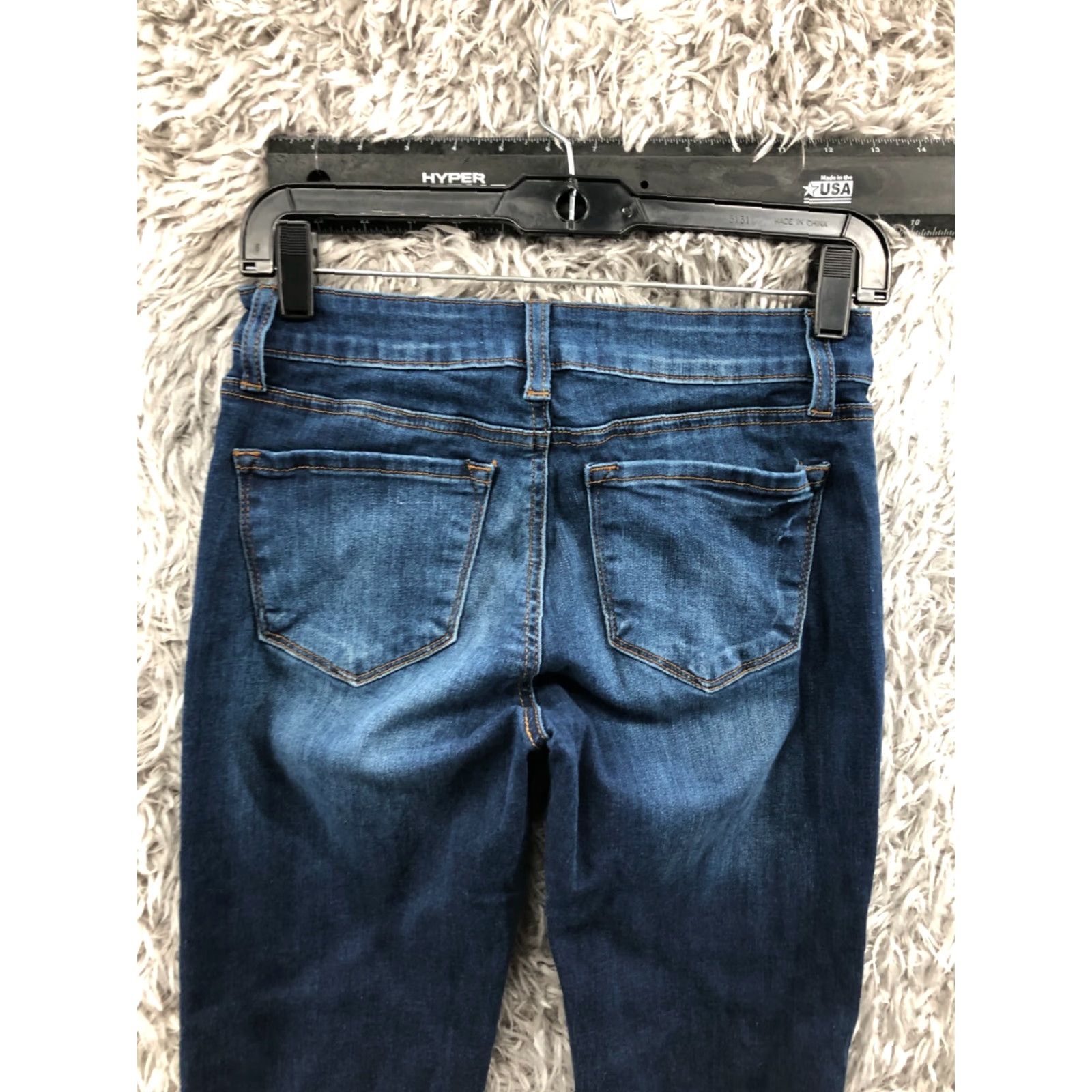 Vintage KanCan Skinny Jeans Women Juniors Size 7 Wash Blue Denim 5-Pocket Zip Button Mid Rise Inseam 29 in Sl Beige? Size 28" / US 6 / IT 42 - 6 Thumbnail