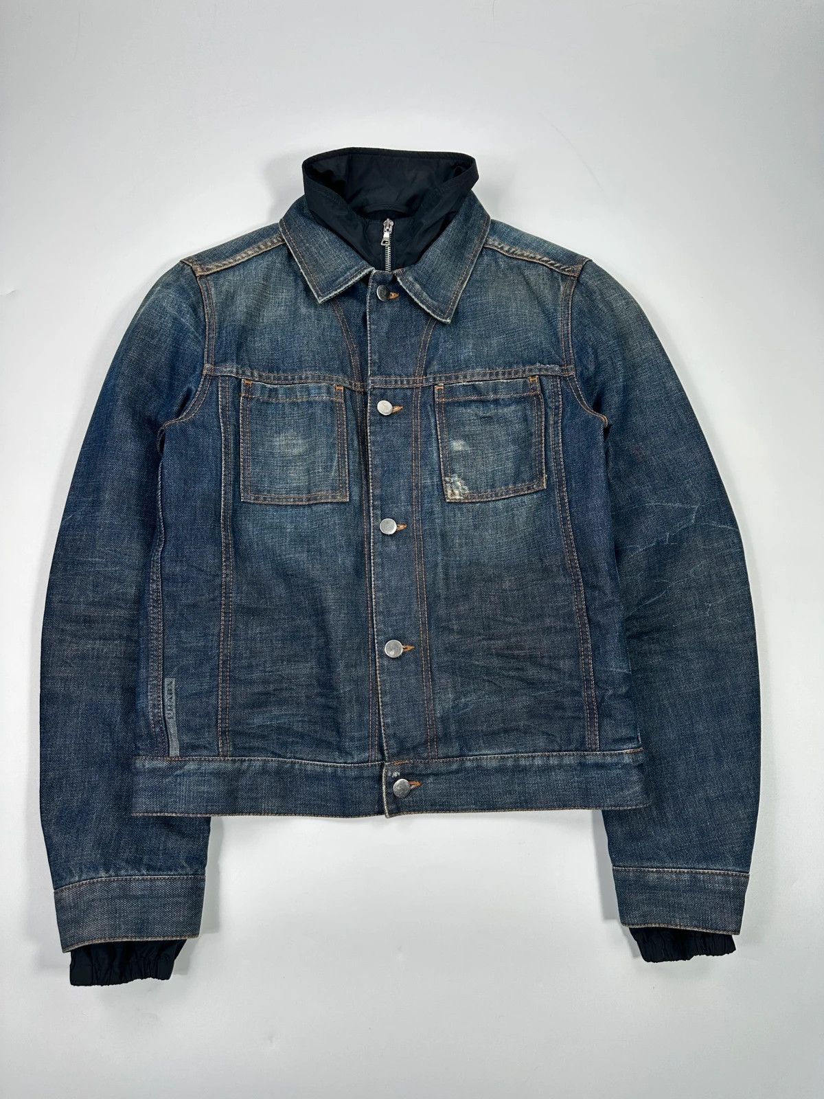 2005 PRADA ライニングデニムジャケット Prada × Vintage Denim Jacket w/ Nylon Lining - 2005 | Grailed