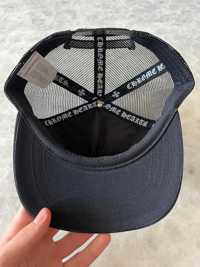 Chrome Hearts Chrome Hearts Cemetery Triple Cross Hat Black Leather Size ONE SIZE - 4 Thumbnail