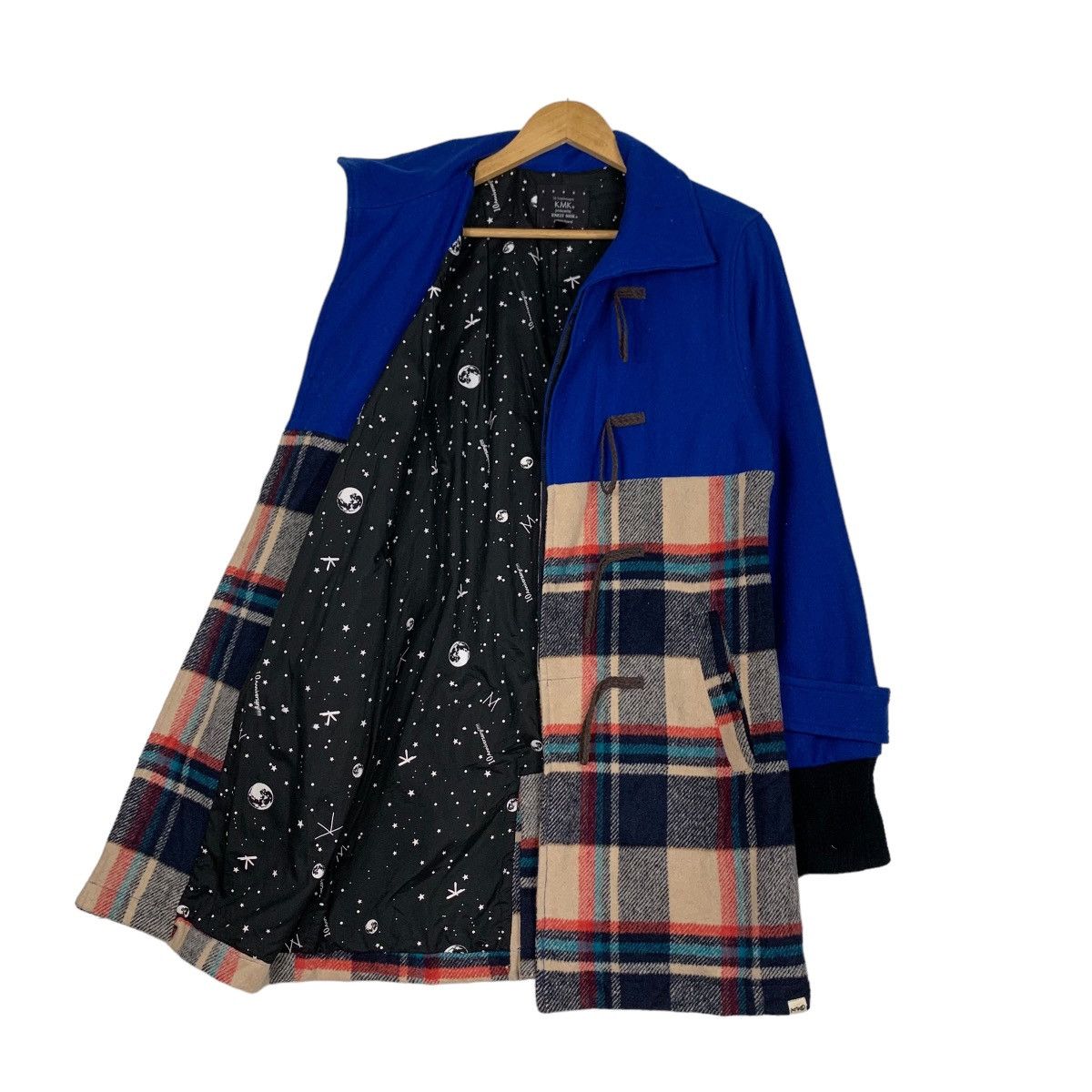 Japanese Brand KMK Kingly Mask Tartan Wool Hybrid Duffle Coat #1007-C45 Size M / US 6-8 / IT 42-44 - 9 Thumbnail