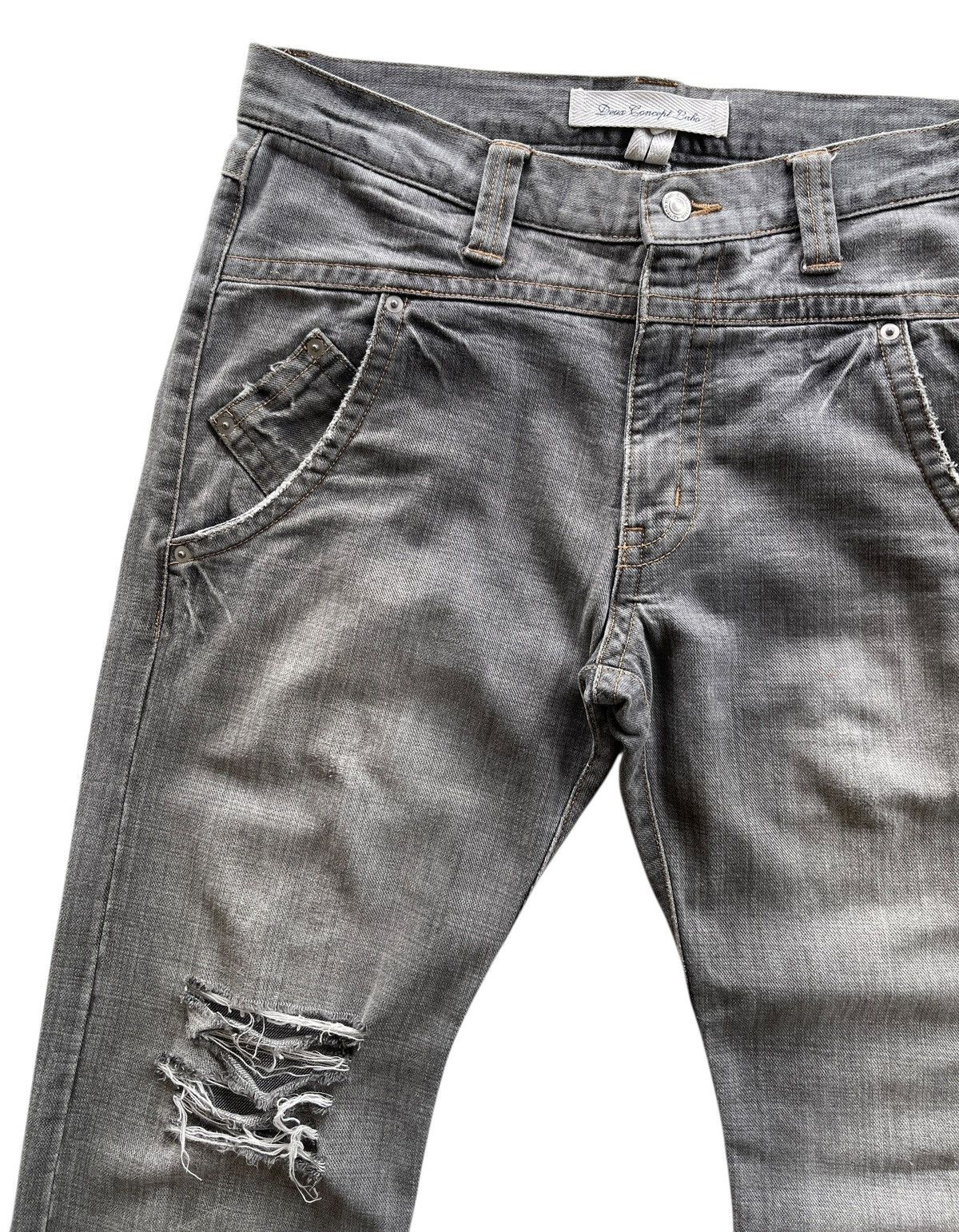 Les Deux DEUX Concept Labo Distressed Flare Grey Denim Size US 34 / EU 50 - 4 Thumbnail