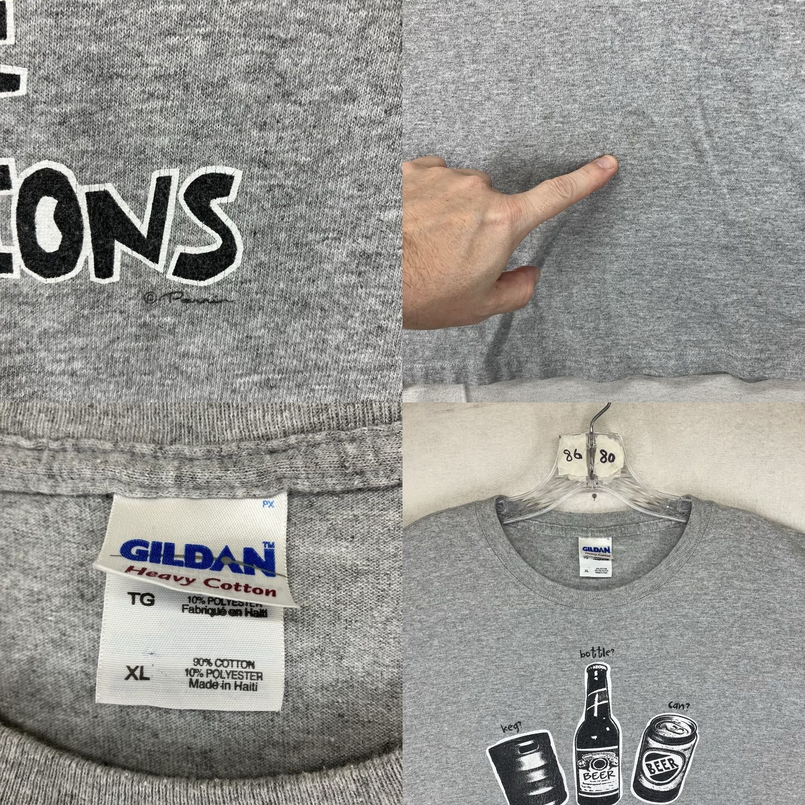 Gildan Vintage Beer Humor T Shirt XL Keg Bottle Can Dad Jokes Short Sleeve 2000s Size US XL / EU 56 / 4 - 8 Thumbnail