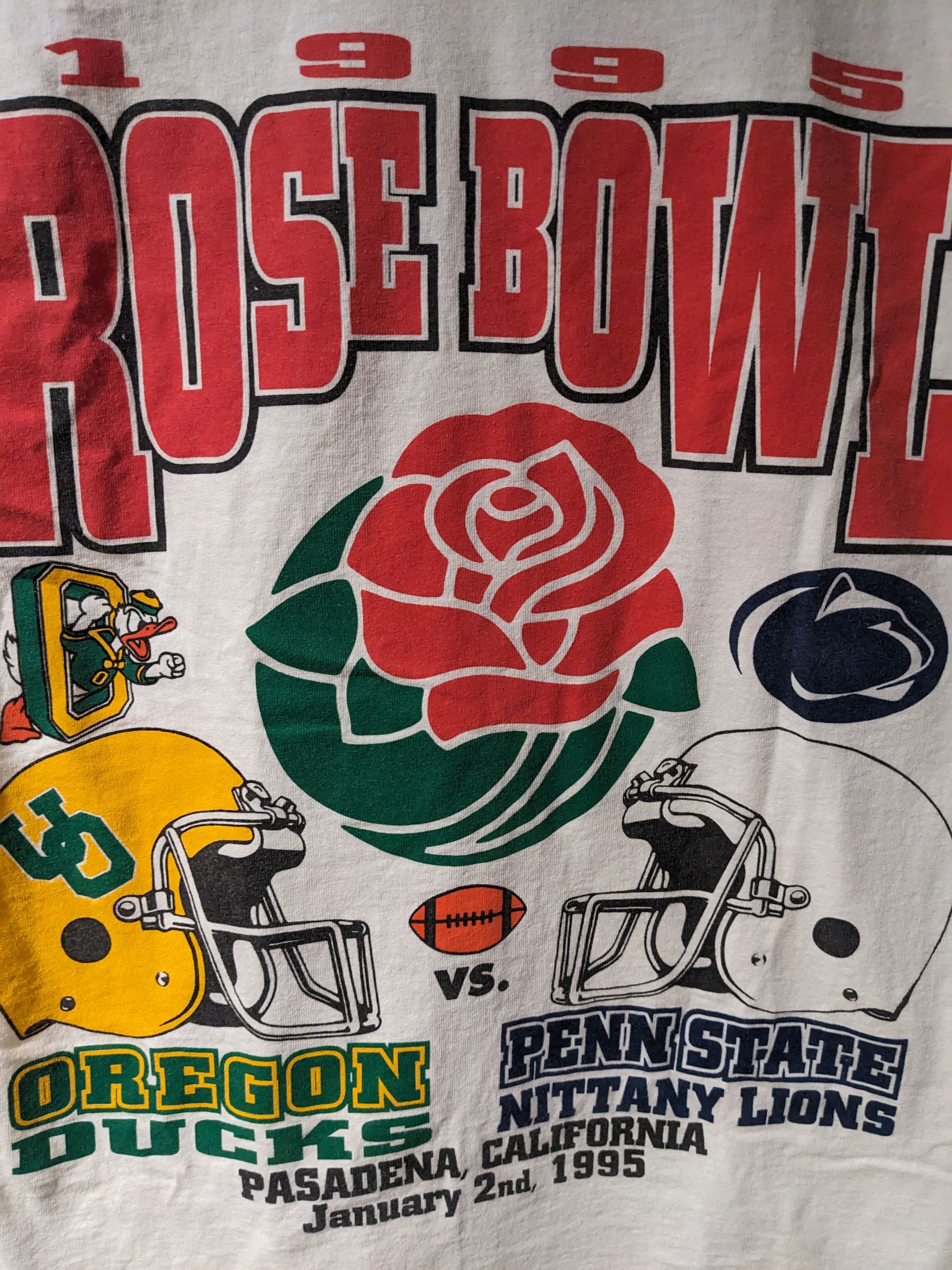 Vintage Vintage 1995 Rose Bowl Oregon Ducks Penn State T-Shirt Size US XL / EU 56 / 4 - 2 Thumbnail