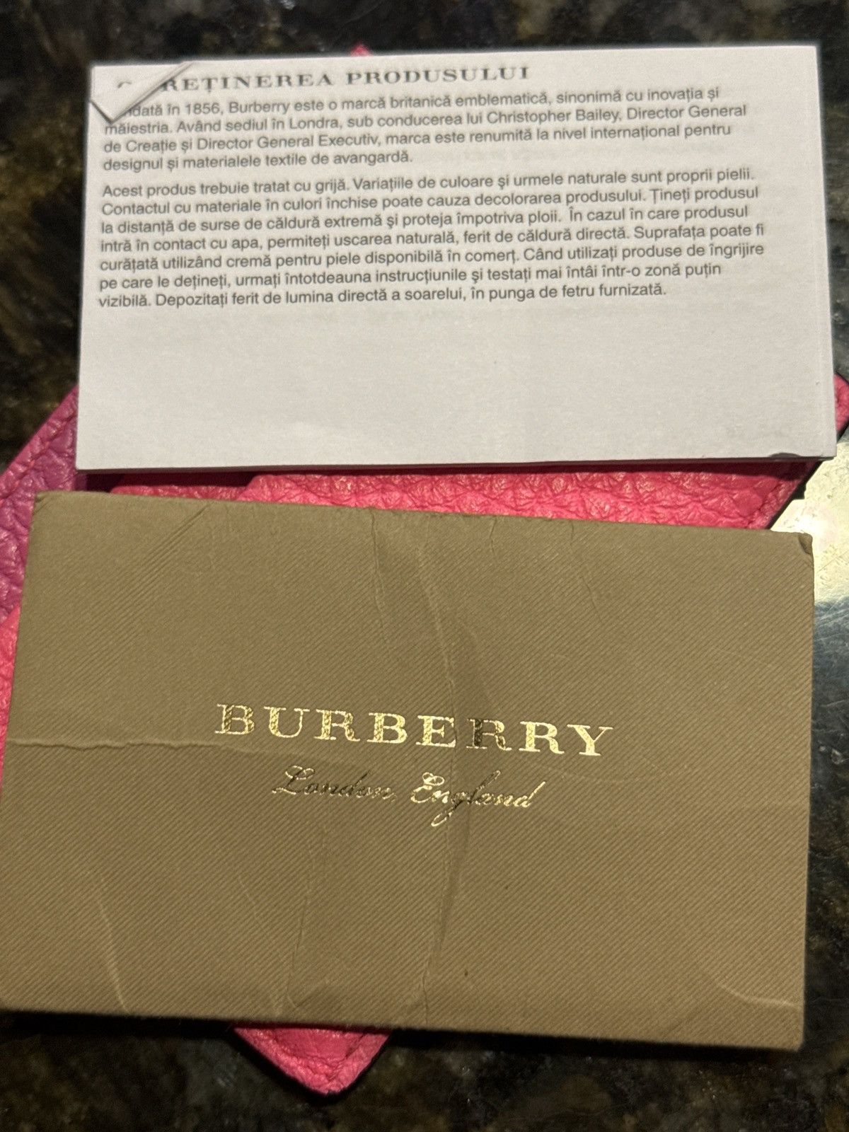Burberry Burberry Leather Card Holder – Fuchsia / Rare Colour Variant Size ONE SIZE - 4 Thumbnail