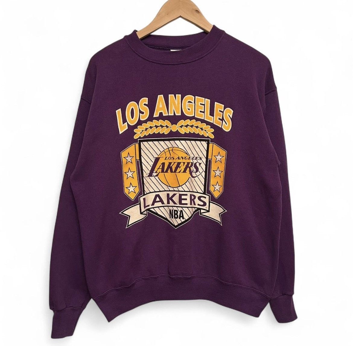 Vintage Vintage 80s Lakers Purple Crewneck szM Size US M / EU 48-50 / 2 - 1 Thumbnail