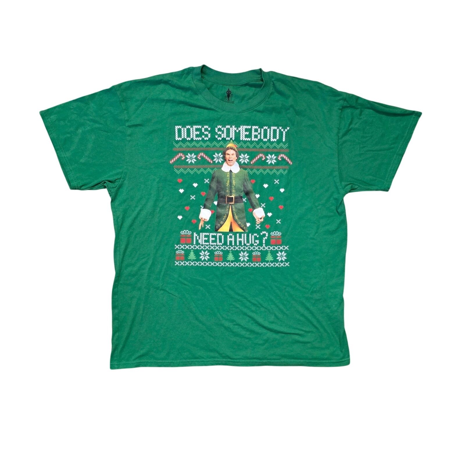 Element Elf “Does Somebody Need A Hug?” Graphic Tee Men’s XL Green Size US XL / EU 56 / 4 - 1 Thumbnail