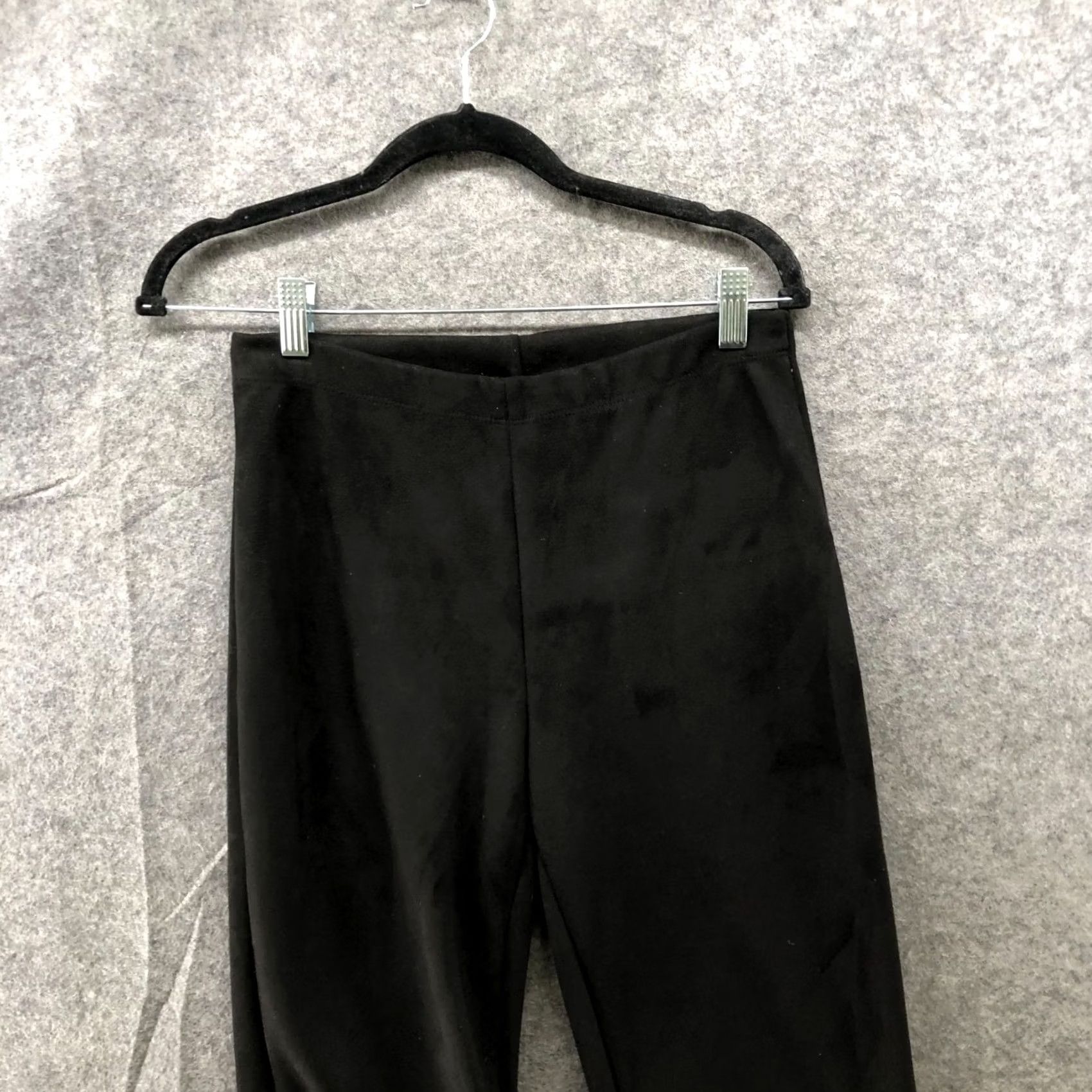 H&M H&M Faux Suede Flare Pants Womens S Black Pull On 10'' Rise Stretch Hippie Flared Pants Regular Women Size 28" / US 6 / IT 42 - 3 Thumbnail