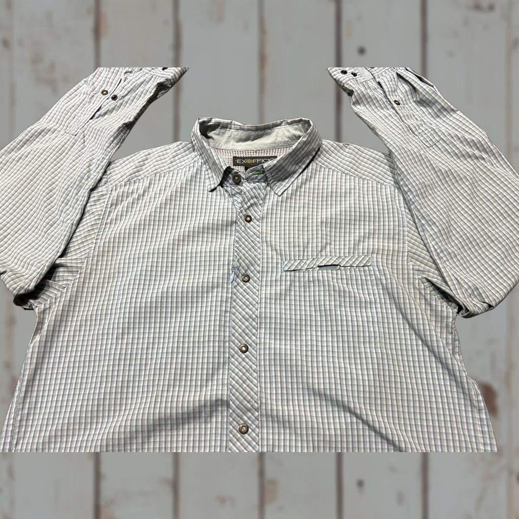 ExOfficio ExOfficio Shirt Mens L Plaid Button-Down Long Sleeve Vented Hiking Fish Size US L / EU 52-54 / 3 - 1 Thumbnail