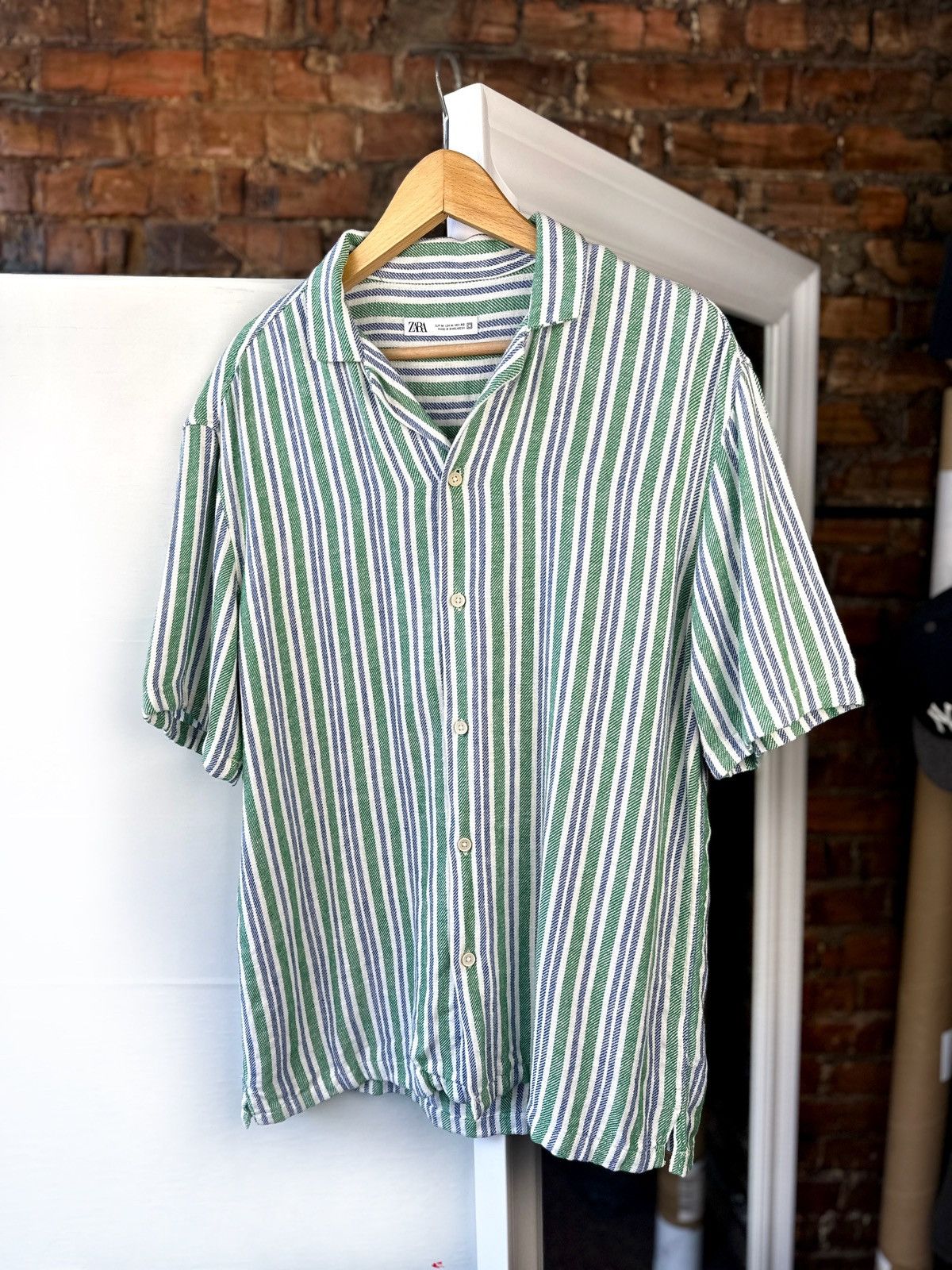 Zara Men’s Shirts Zara Striped Linen Button Up Multicolour Size US M / EU 48-50 / 2 - 4 Thumbnail