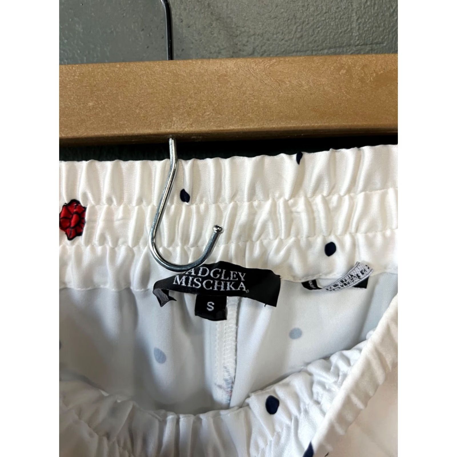 Badgley Mischka BADGLEY MISCHKA Pants Drawstring Border Print Ivory Multi M Womens Size 32" / US 10 / IT 46 - 2 Thumbnail